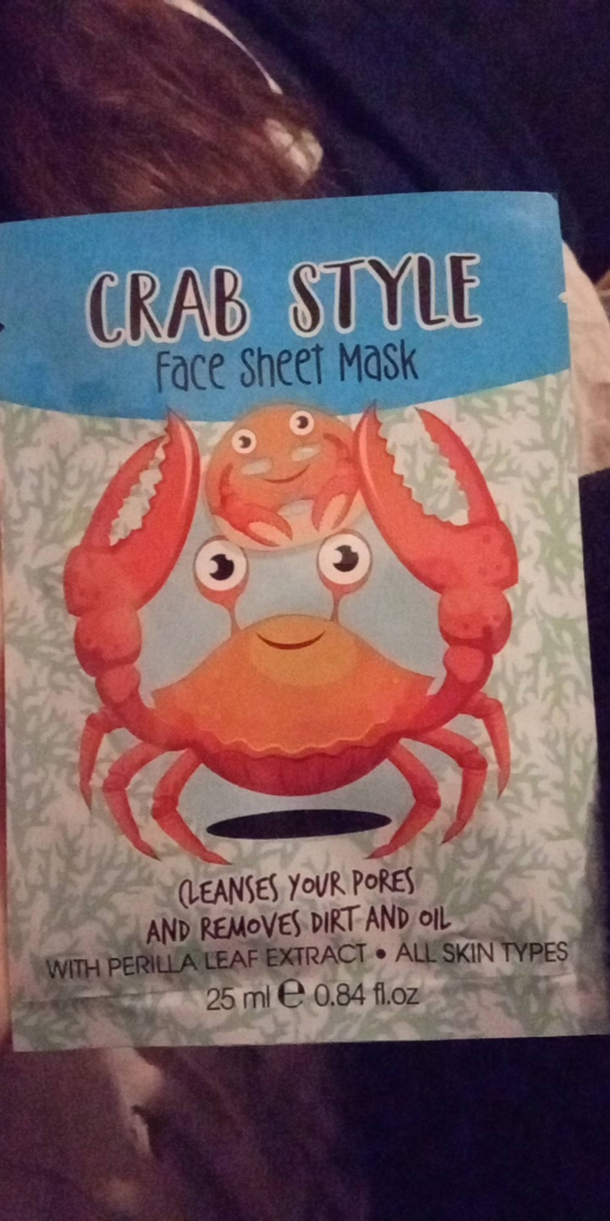 MAXBRANDS - Crab style - Face sheet mask