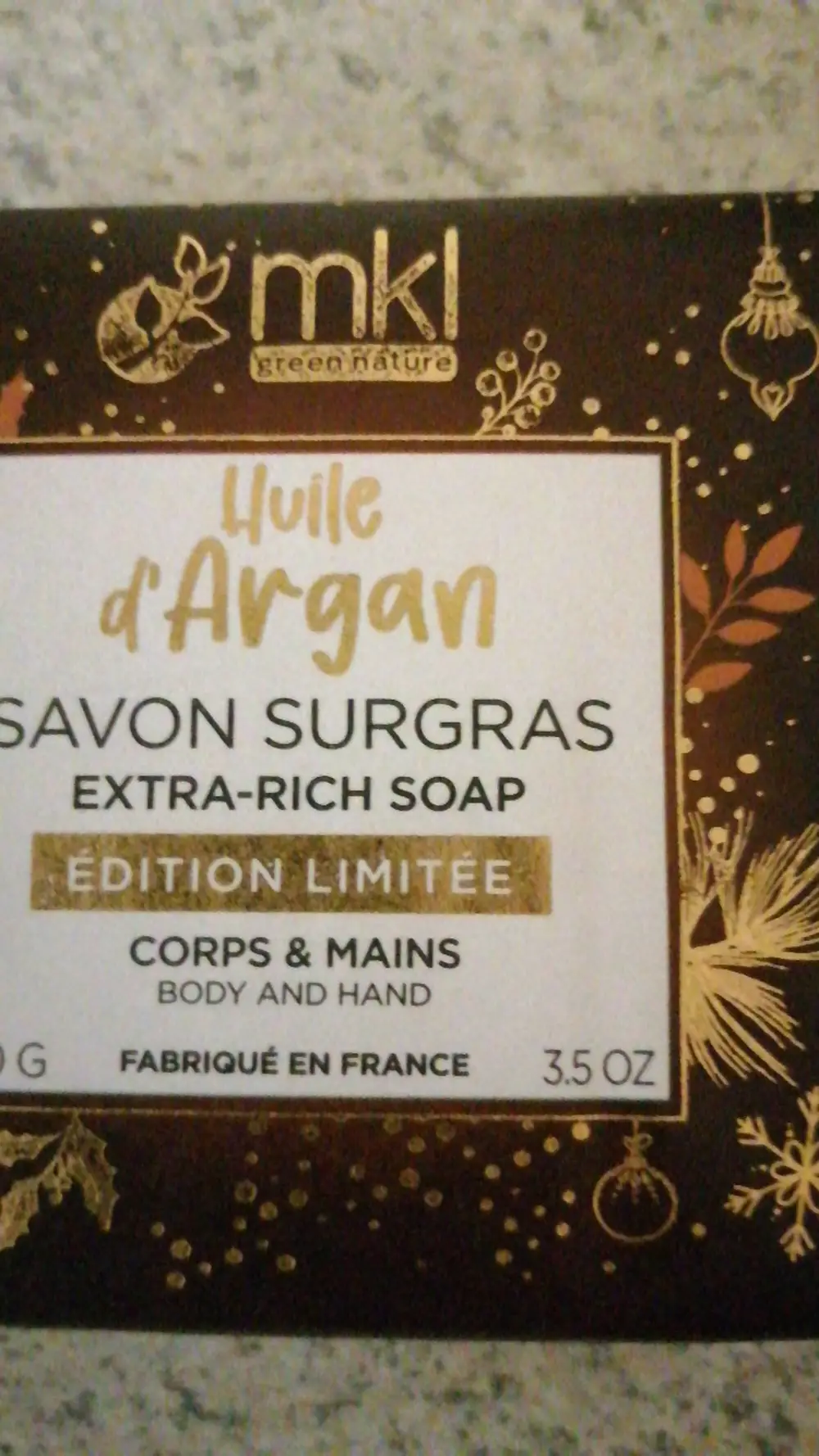 MKL - Savon surgras à l'huile d'argan corps et mains 