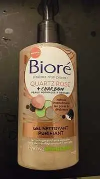 BIORÉ - Quartz rose + charbon - Gel nettoyant purifiant