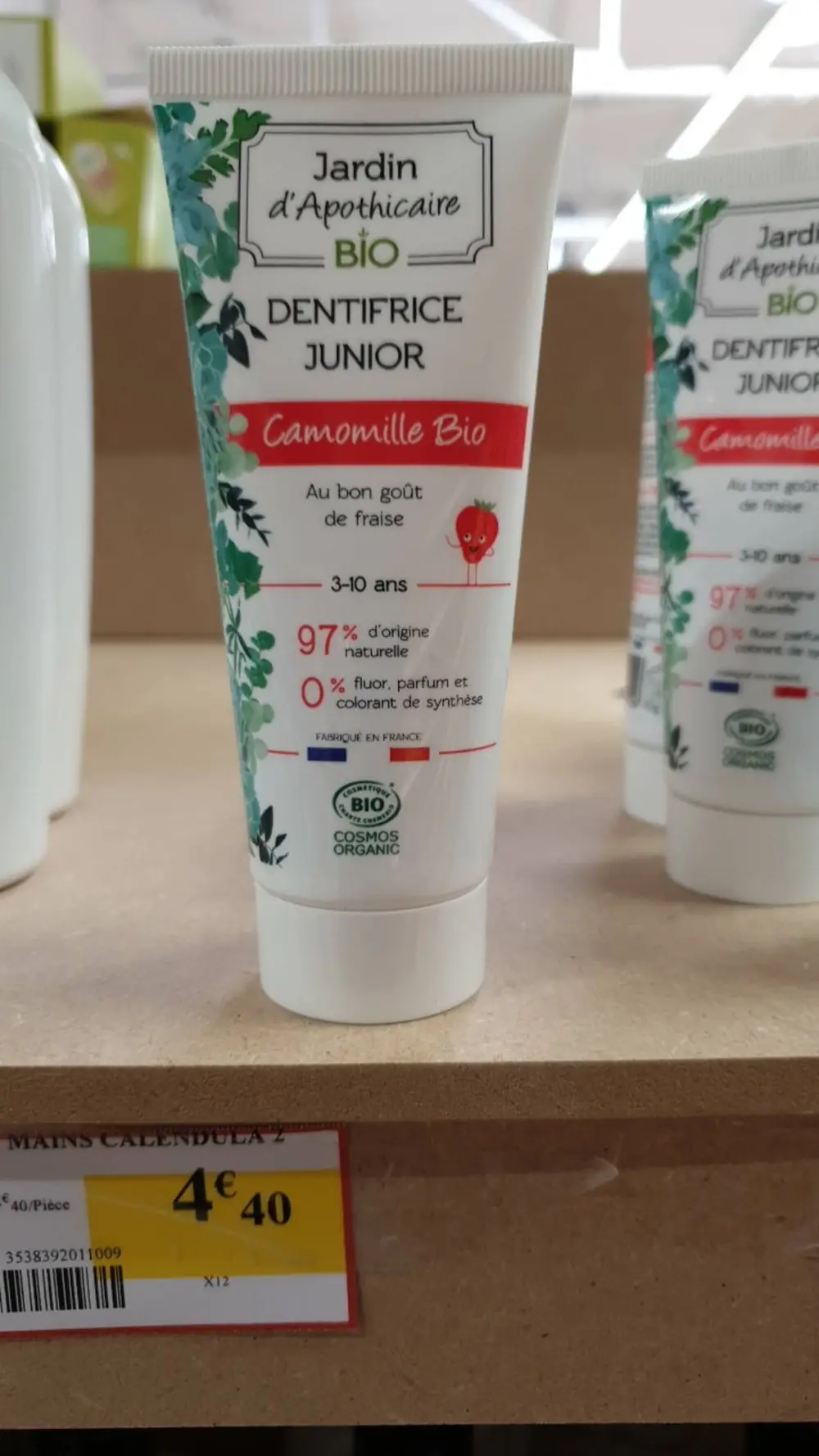 JARDIN D'APOTHICAIRE - Camomille Bio - Dentifrice junior