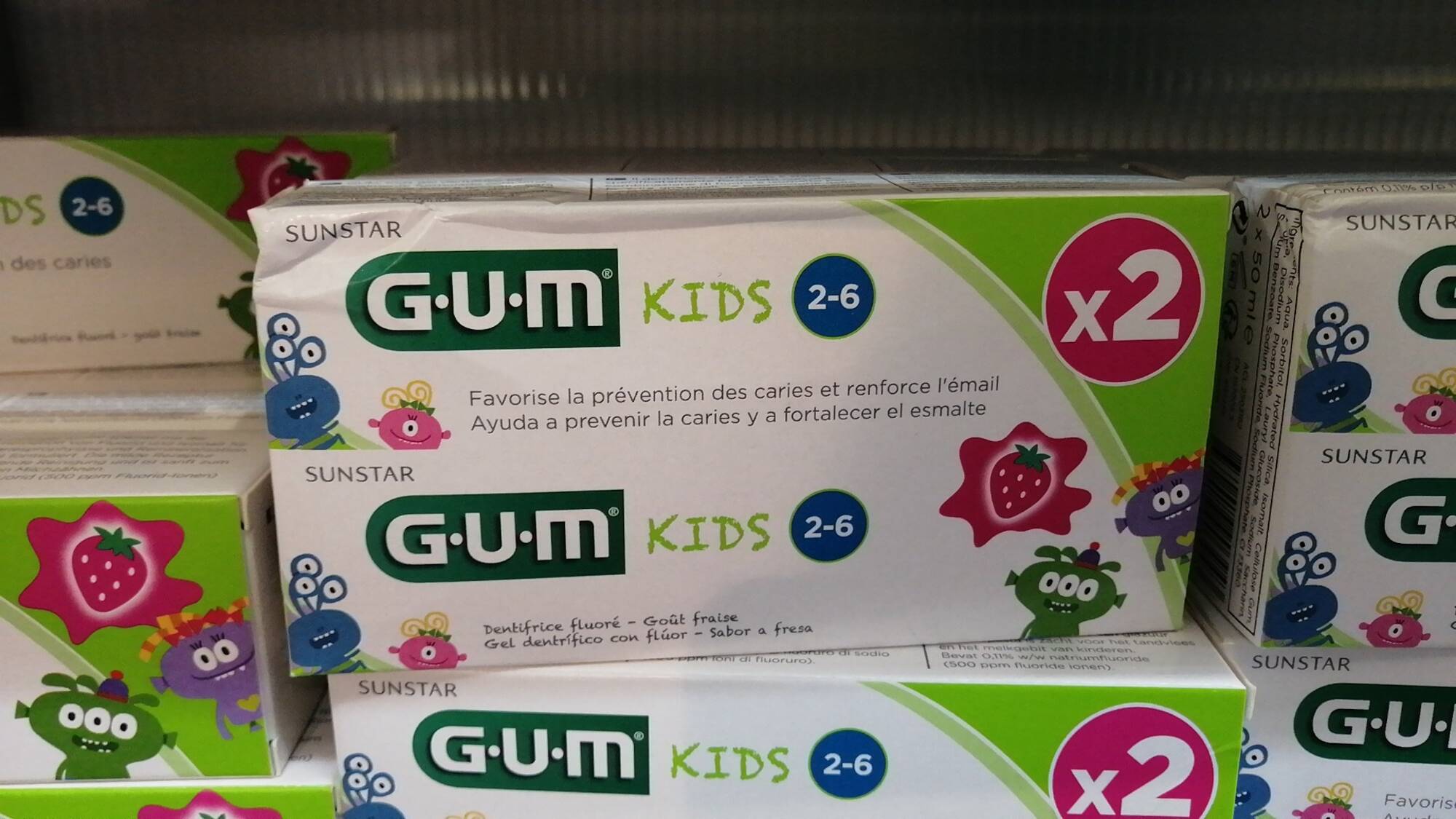 G.U.M - Kids - Dentifirce fluoré Goût fraise