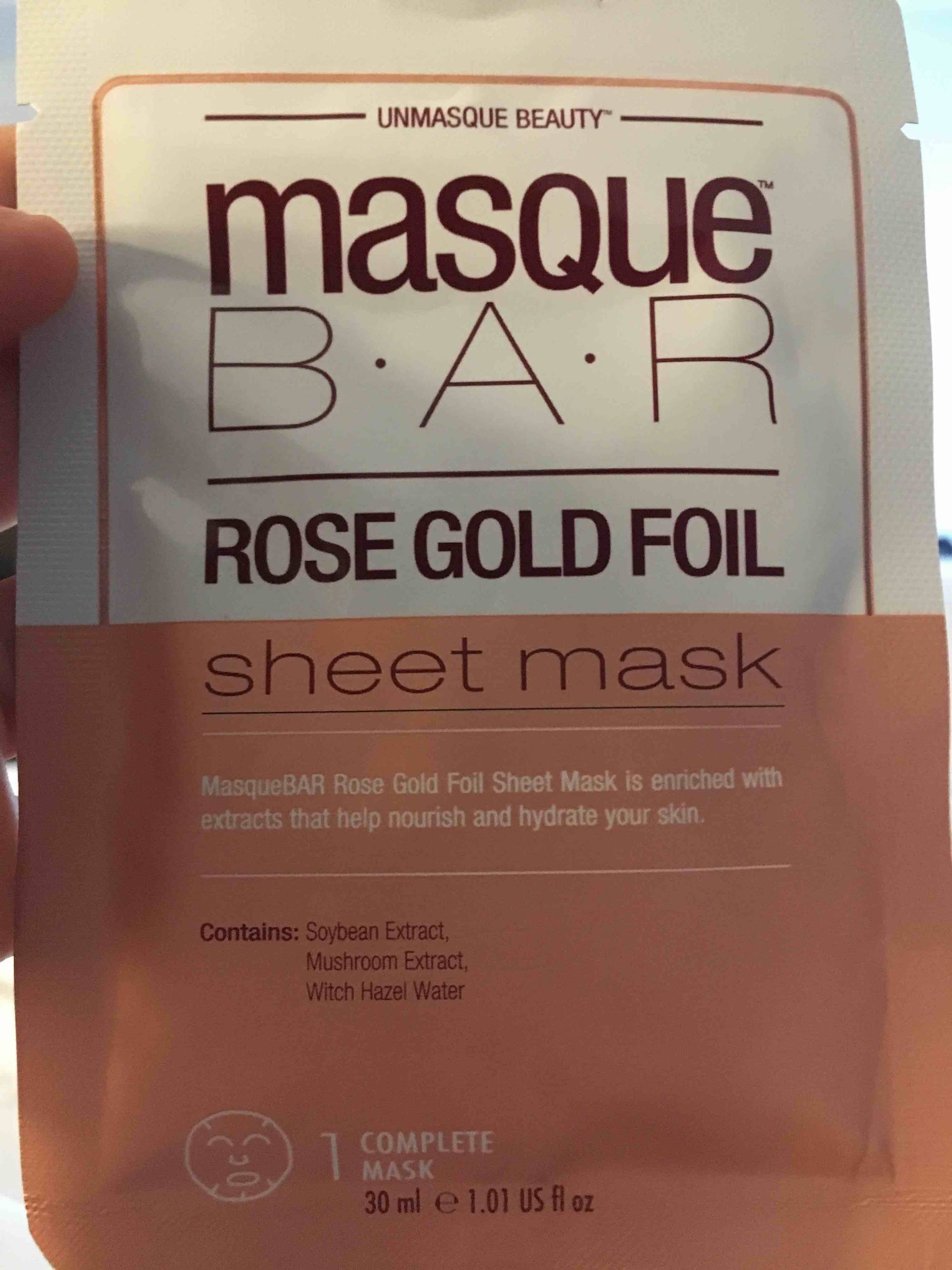 MASQUE B.A.R - Rose gold foil - Sheet mask
