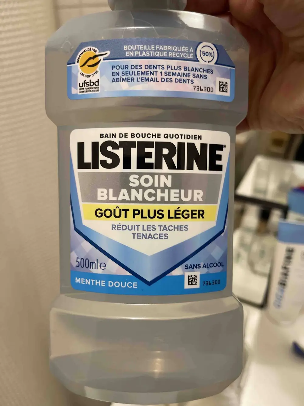 LISTERINE - Soin blancheur - Bain de bouche quotidien goût plus léger