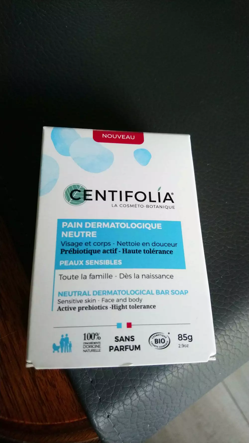 CENTIFOLIA - Peau sensibles - Pain dermatologique neutre visage et corps