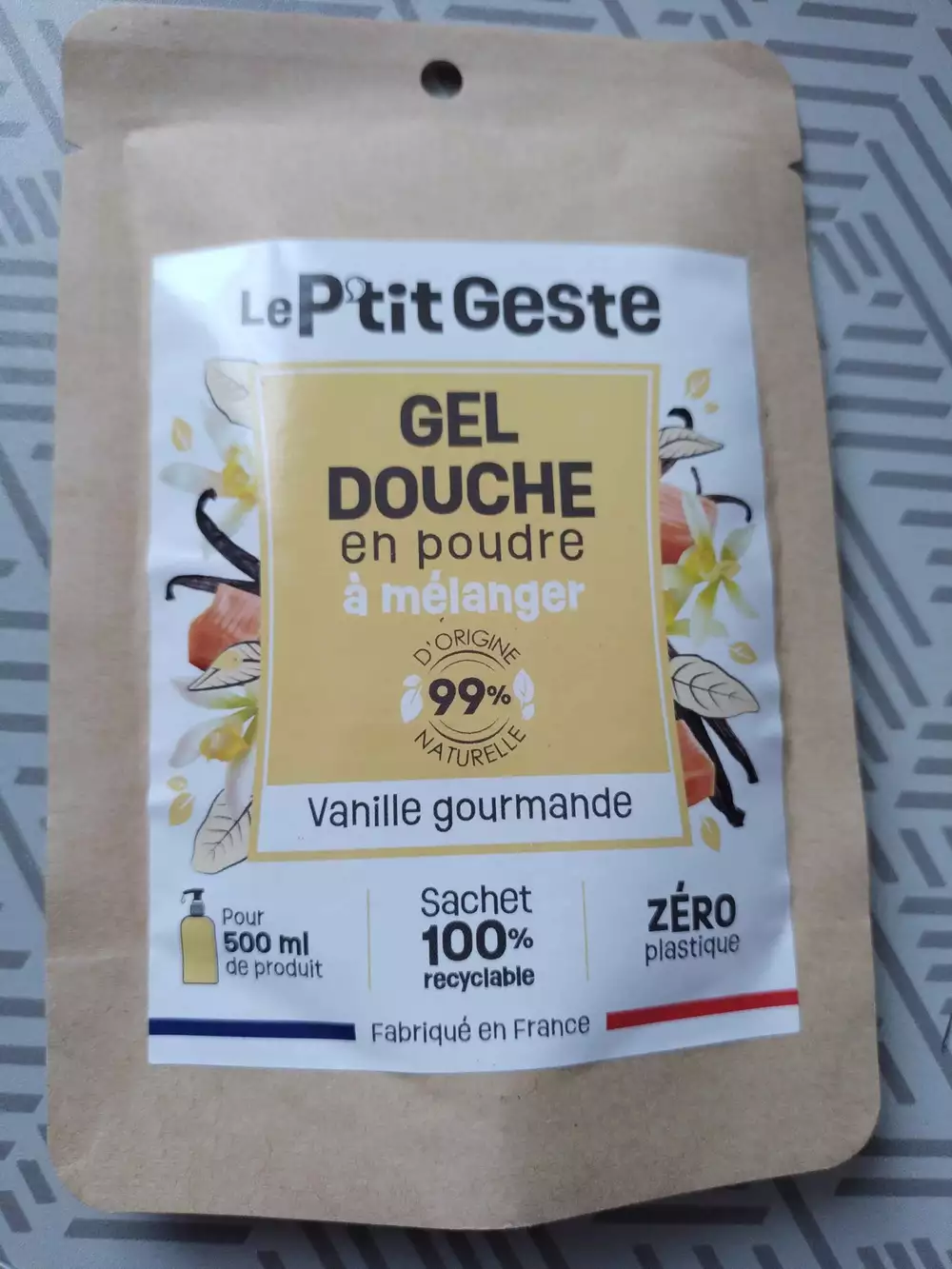 LE P'TIT GESTE - Vanille gourmande - Gel douche en poudre à mélanger