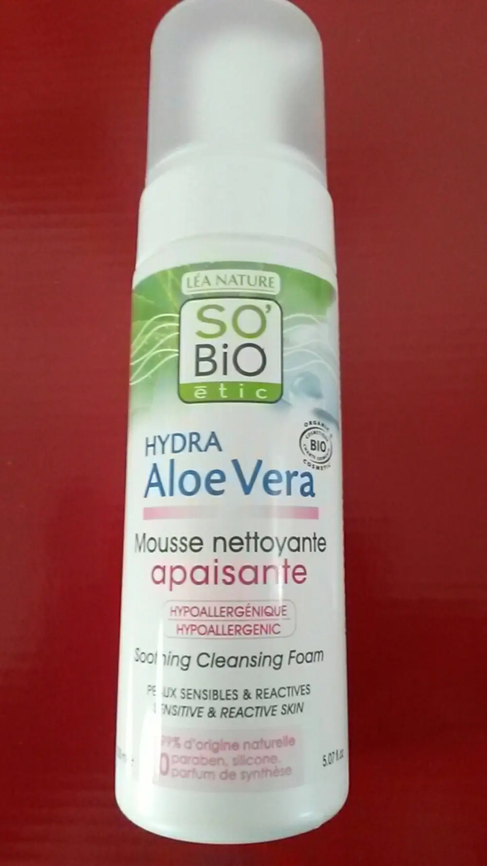 SO'BIO ÉTIC - Hydra Aloé vera - Mousse nettoyante apaisante bio