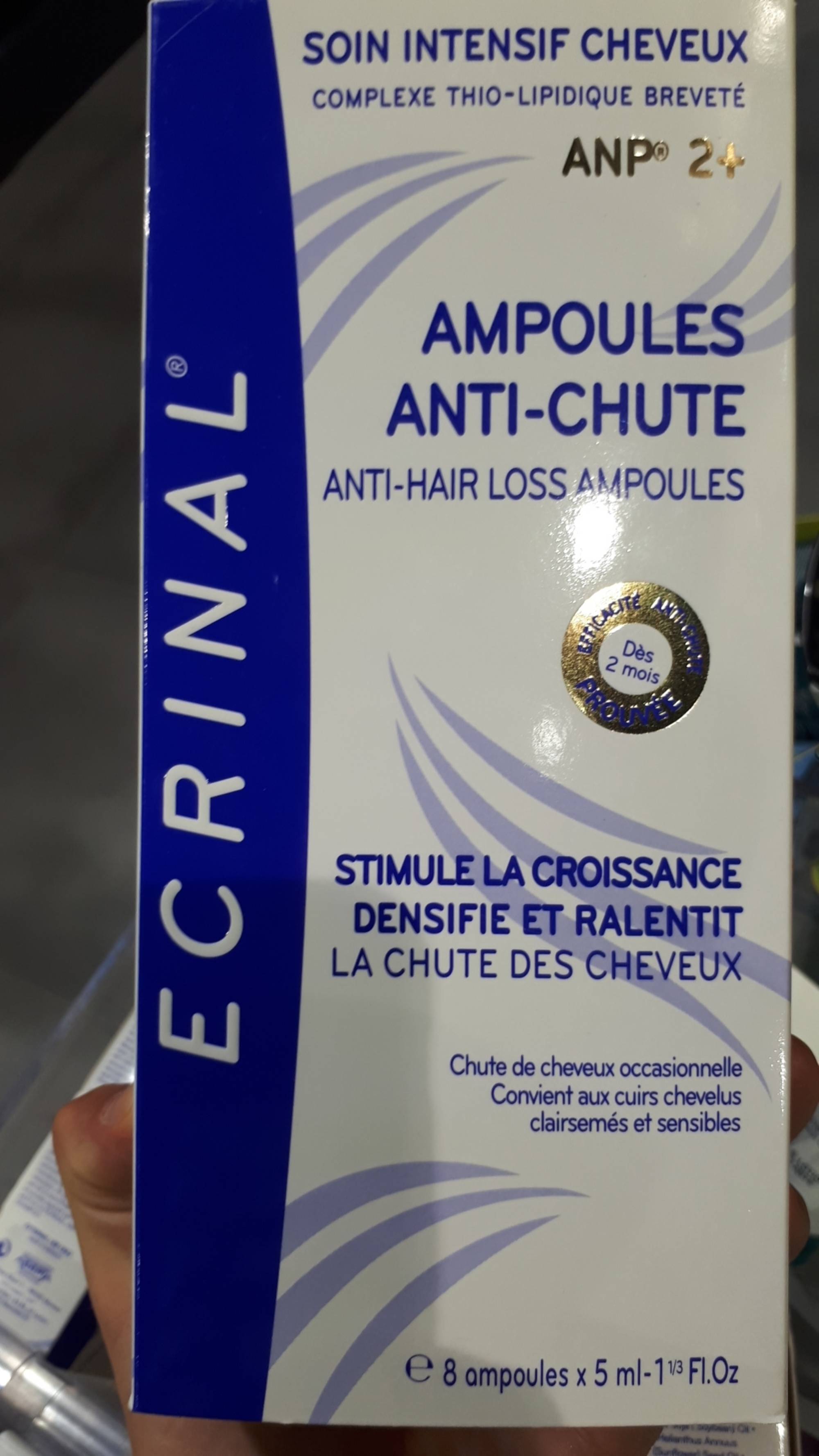 ECRINAL - Ampoules anti-chute - Soin intensif cheveux