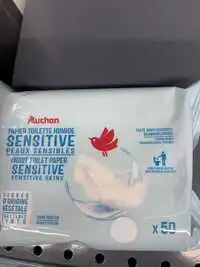 AUCHAN - Sensitive - Papier toilette humide 