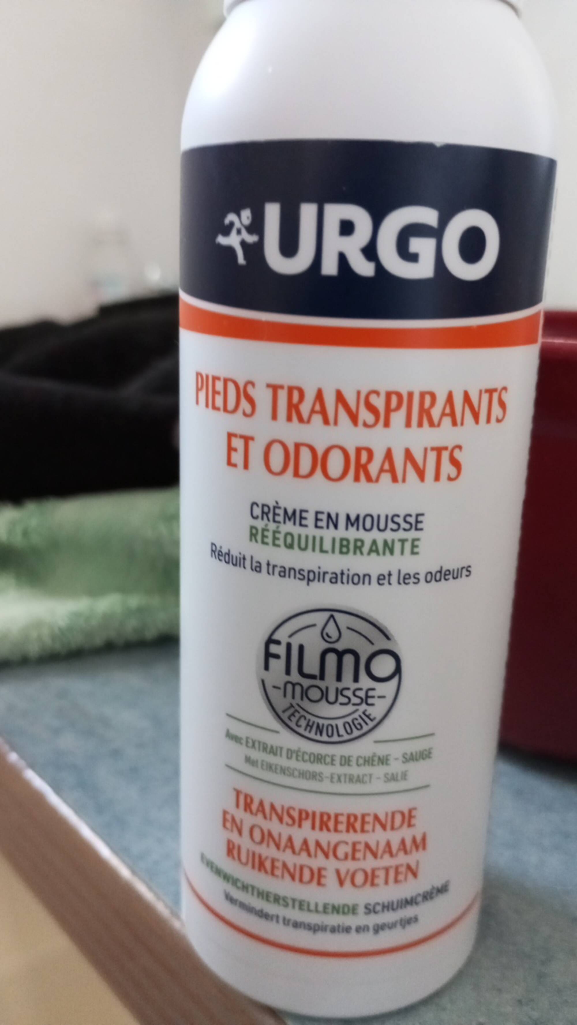 URGO - Pieds transpirante et odorants - Crème en mousse