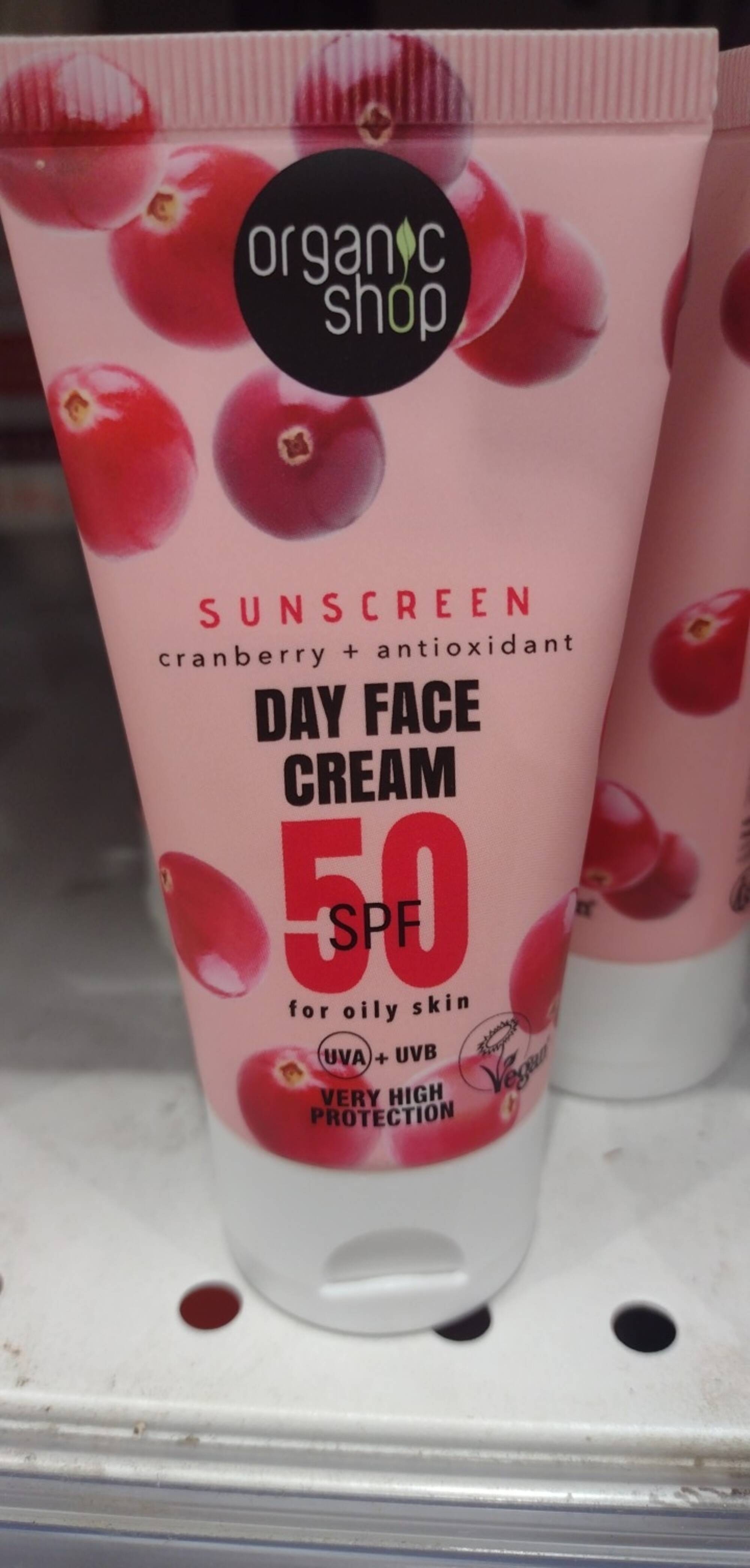 ORGANIC SHOP - Sunscreen day face cream spf50