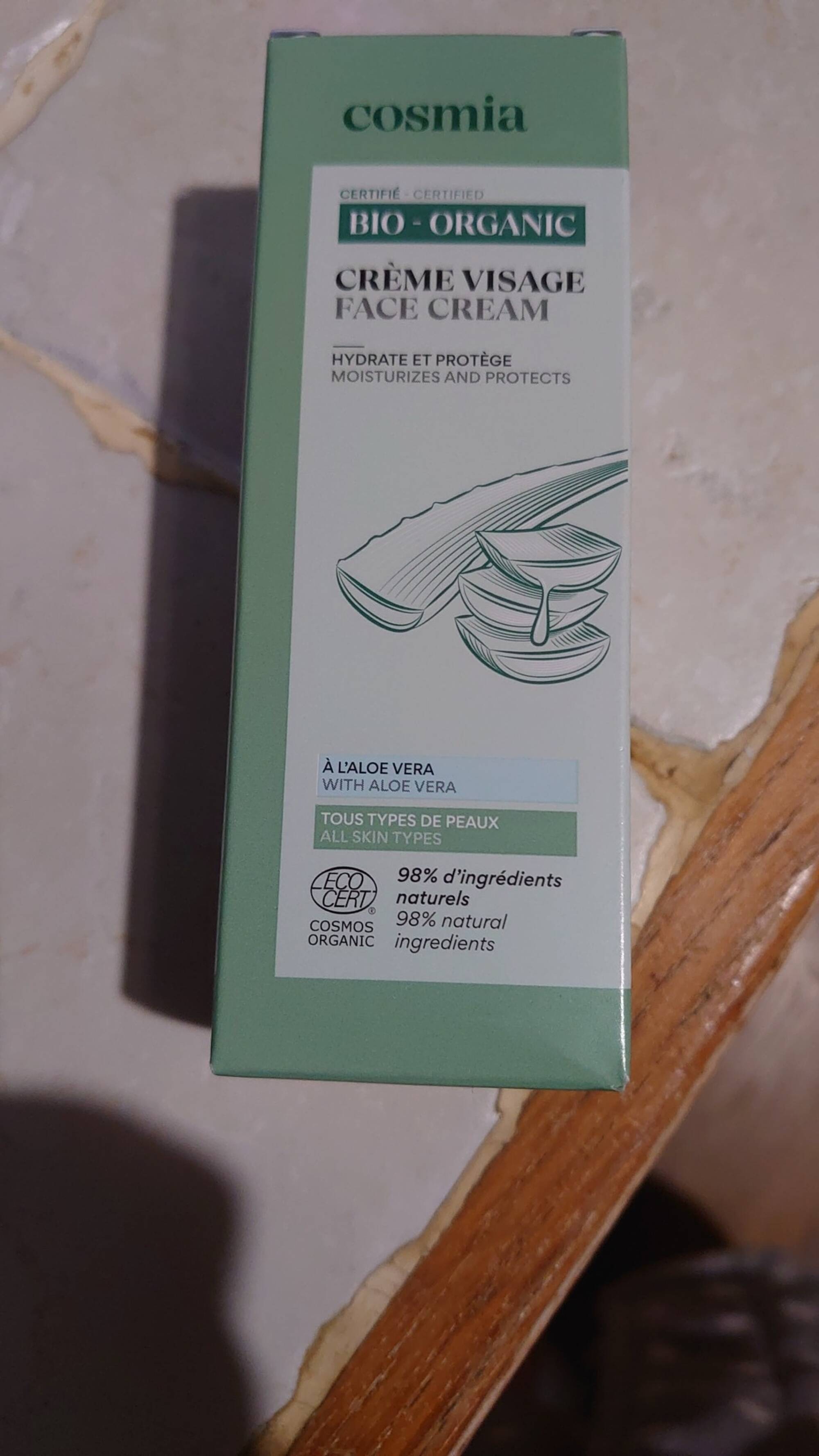 COSMIA - Crème visage bio aloe vera