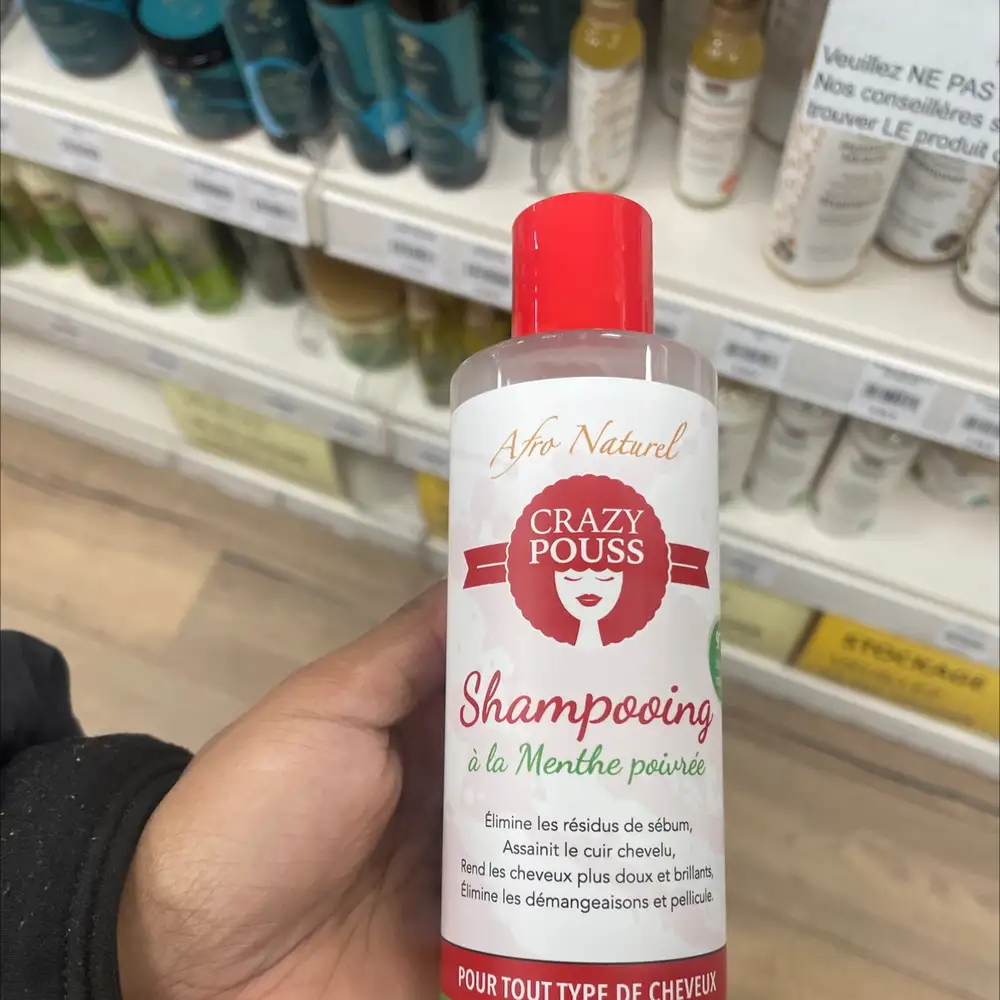 AFRO NATUREL - Crazy pouss - Shampooing à la menthe poivrée