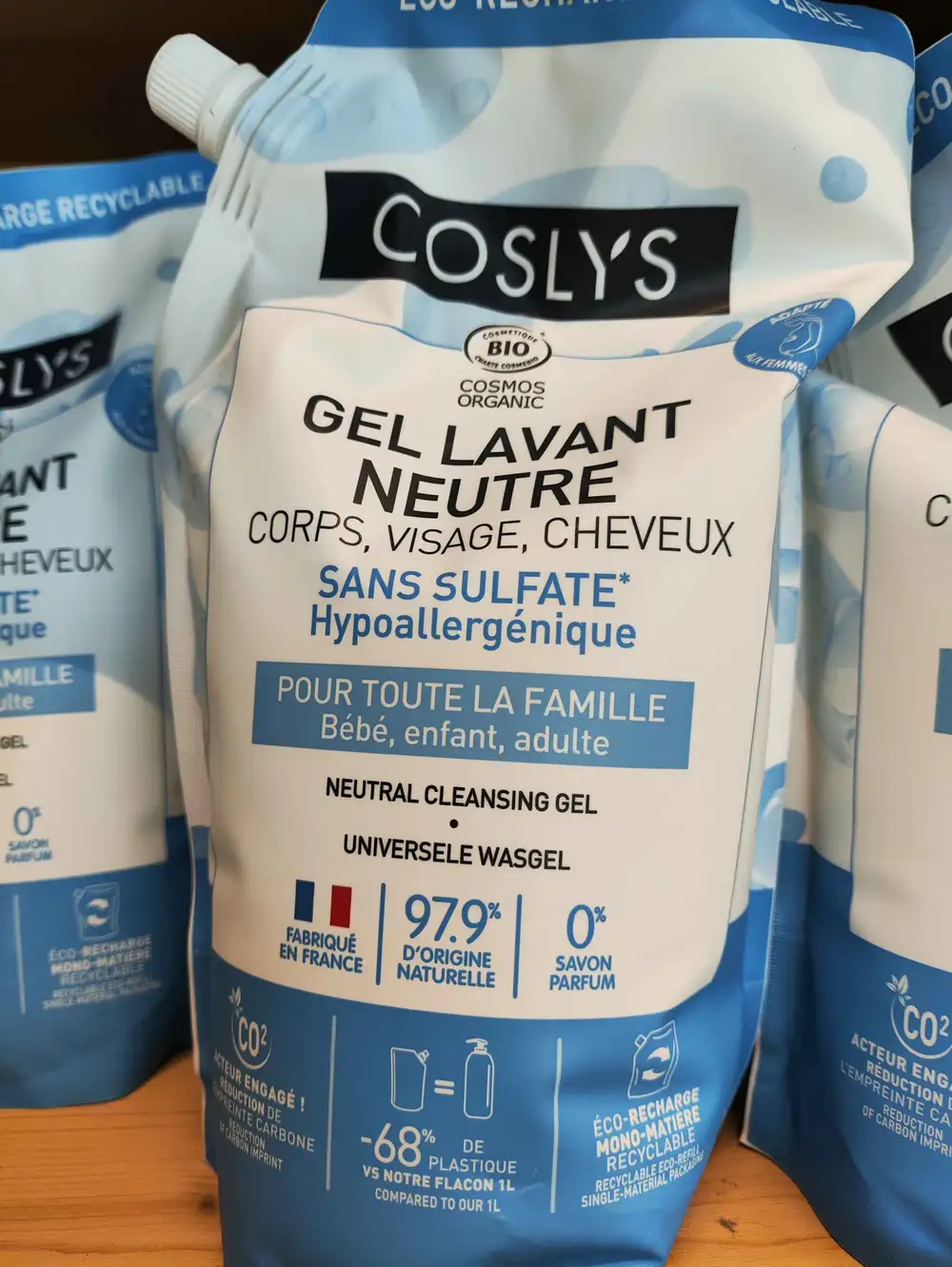 COSLYS - Gel lavant neutre corps, visage et cheveux