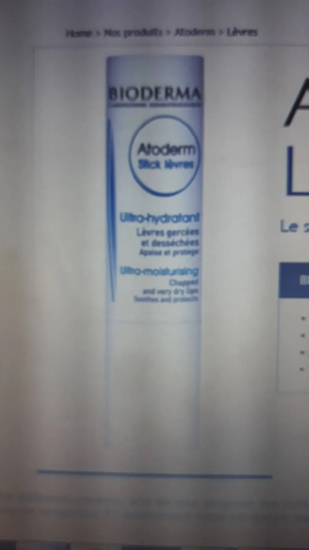 BIODERMA - Atoderm - Stick lèvres