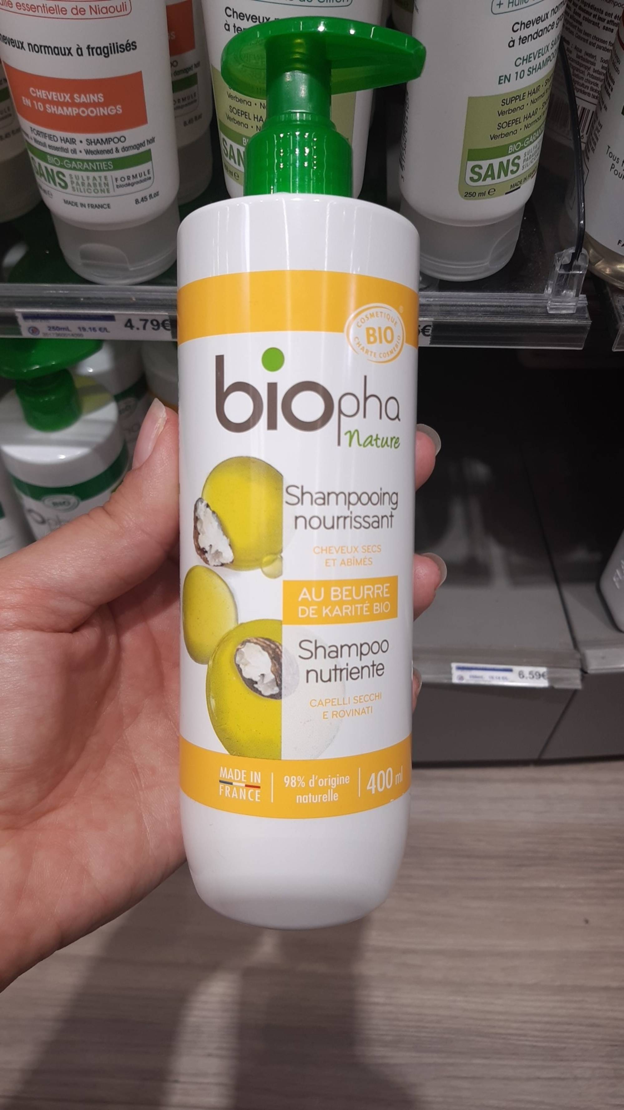 BIOPHA NATURE - Shampooing nourrissant au Beurre de Karité bio