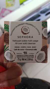 SEPHORA - Lait de coco - Nettoyant solide multi-usage pour visage et corps