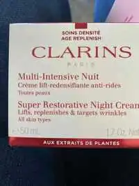 CLARINS - Multi-intensive nuit - Crème lift-redensifiante anti-rides