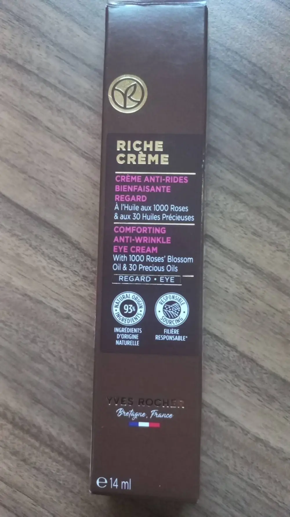 YVES ROCHER - Riche crème - Crème anti-rides bienfaisante regard