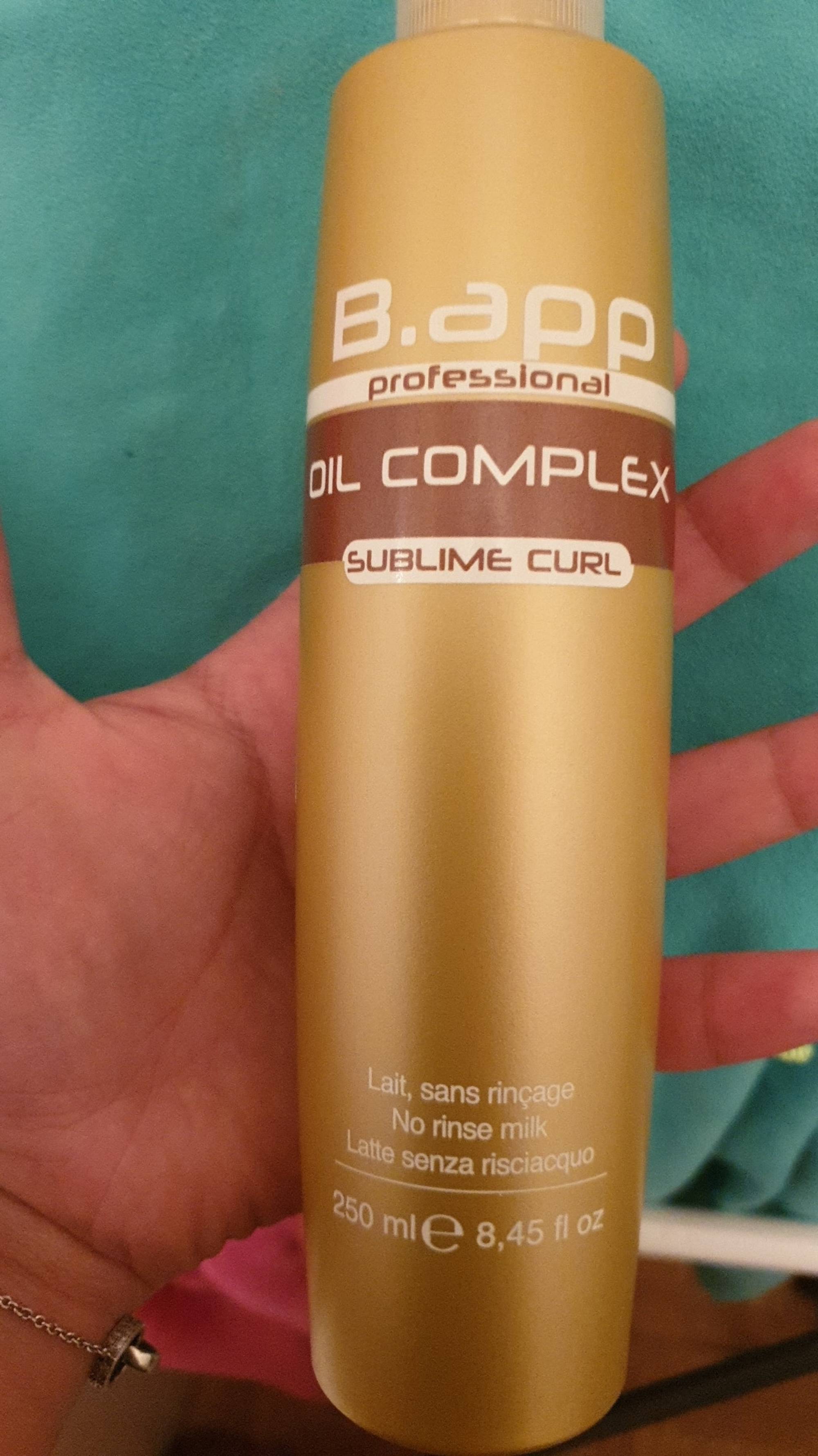 B.APP PROFESSIONAL - Oil complex Sublime curl - Lait sans rinçage