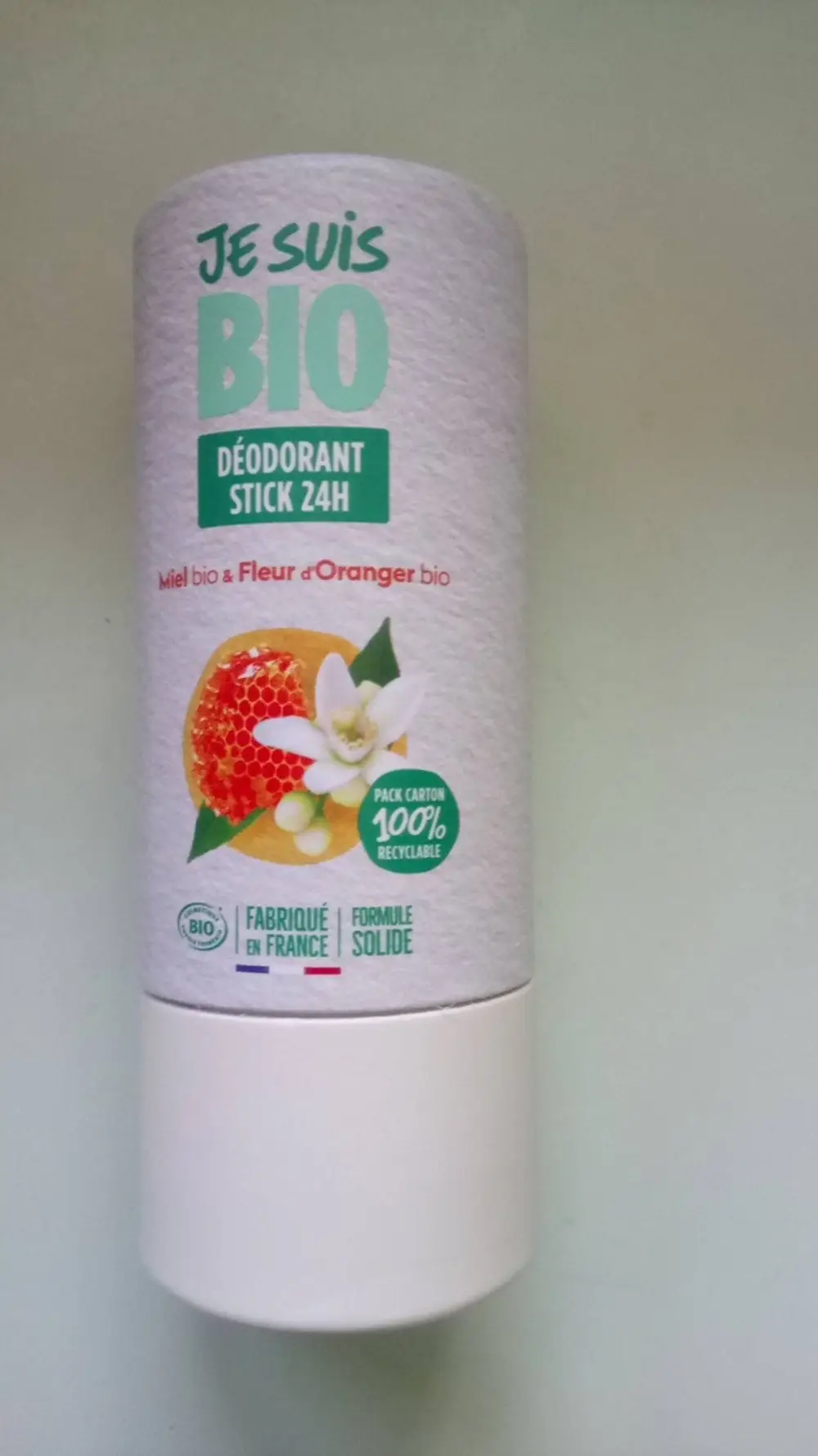 JE SUIS BIO - Déodorant Stick 24 h - Miel et Fleur d'Oranger