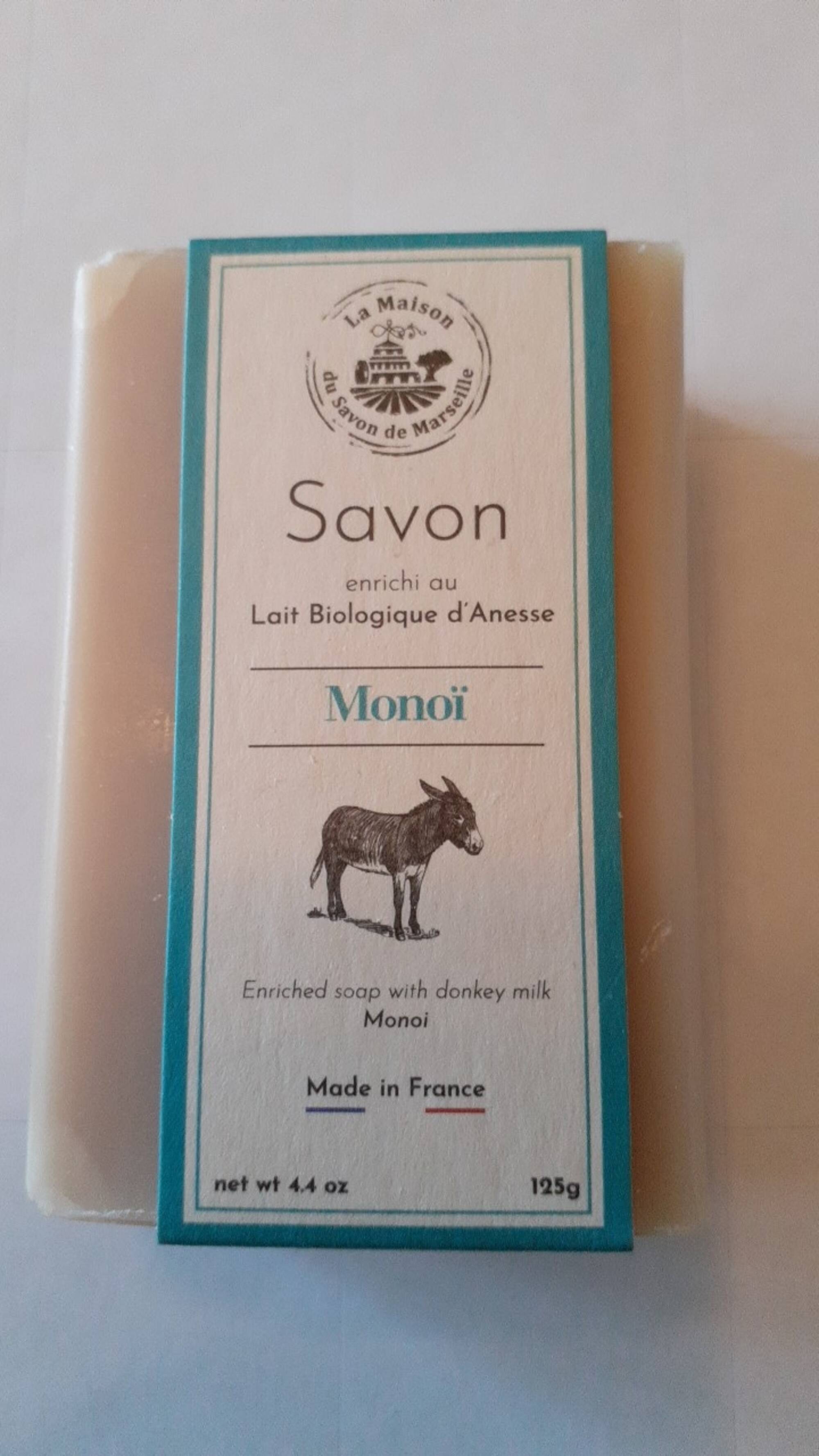 LA MAISON DU SAVON DE MARSEILLE - Monoï - Savon enrichi au lait biologique d'ânesse