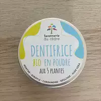 SAVONNERIE DU CÈDRE - Dentifrice bio en poudre aux 5 plantes
