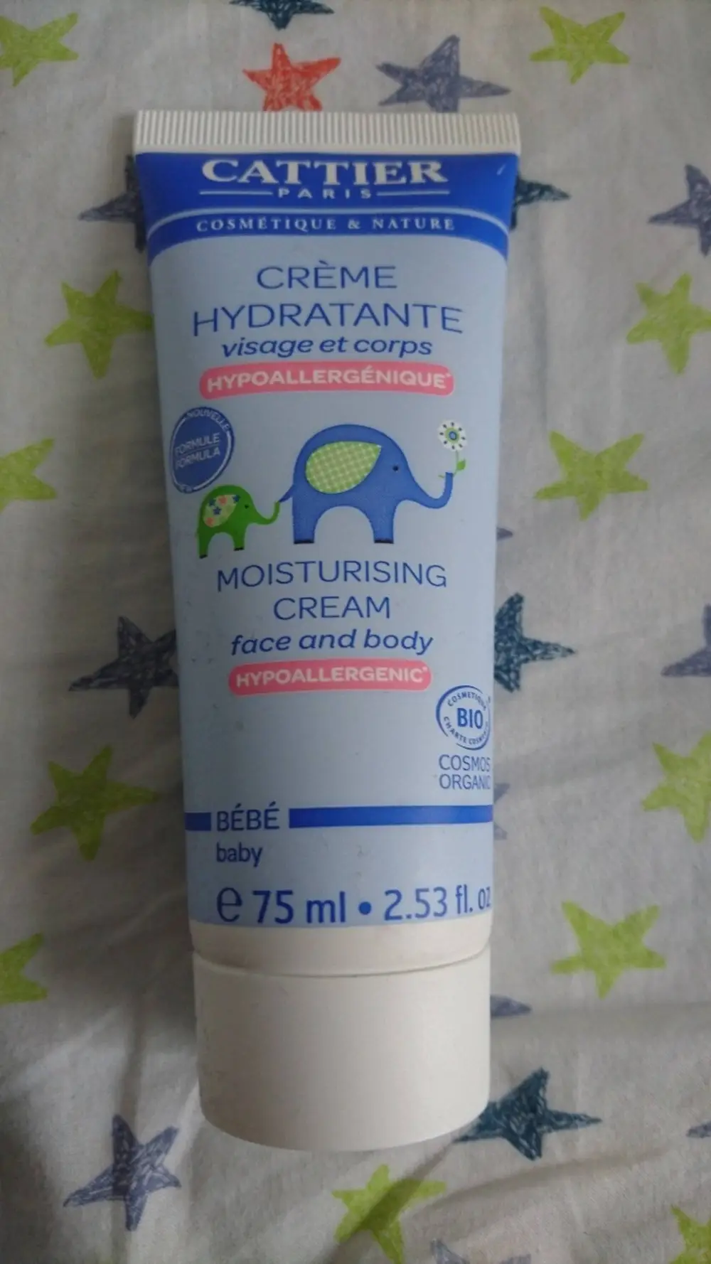 CATTIER - Hypoallergénique - Crème hydratante bébé visage et corps