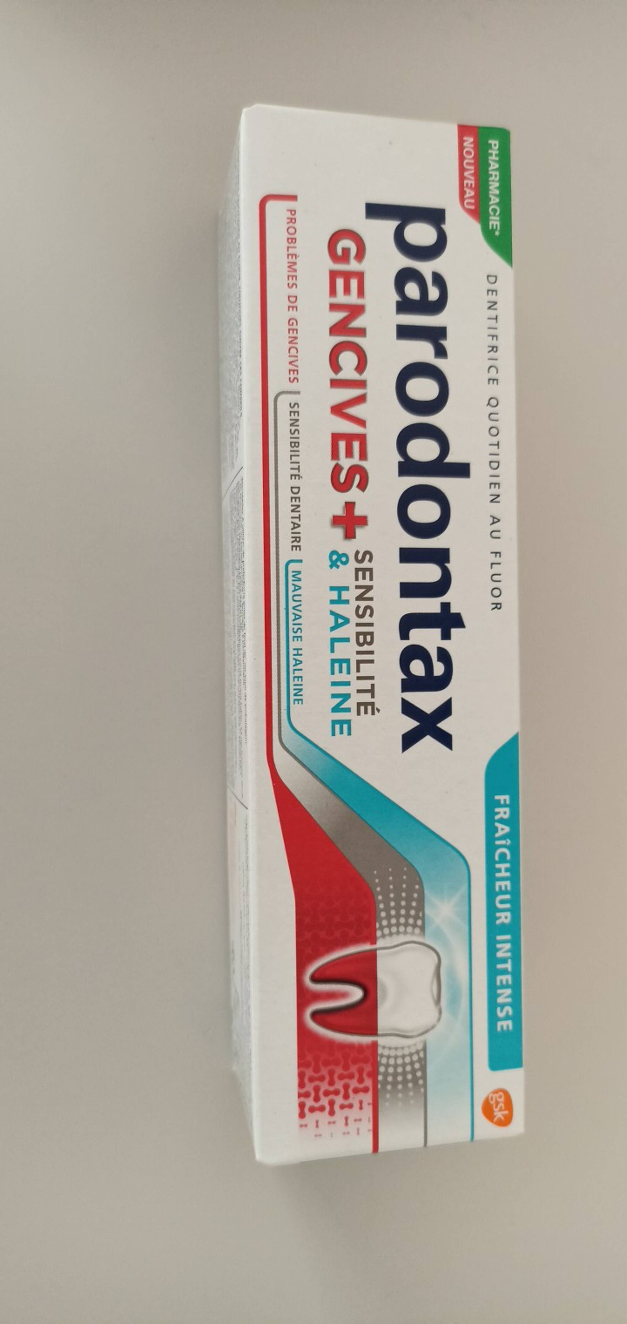 PARODONTAX - Gencives + sensibilité & haleine - Dentifrice fraîcheur intense