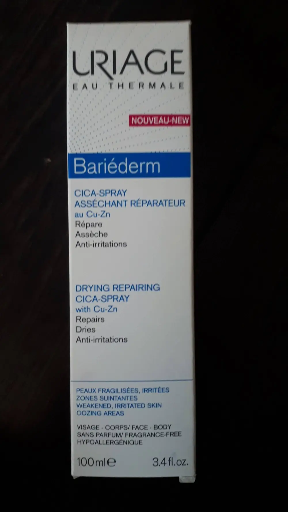 URIAGE - Bariéderm - Cica-spray asséchant réparateur au Cu-Zn