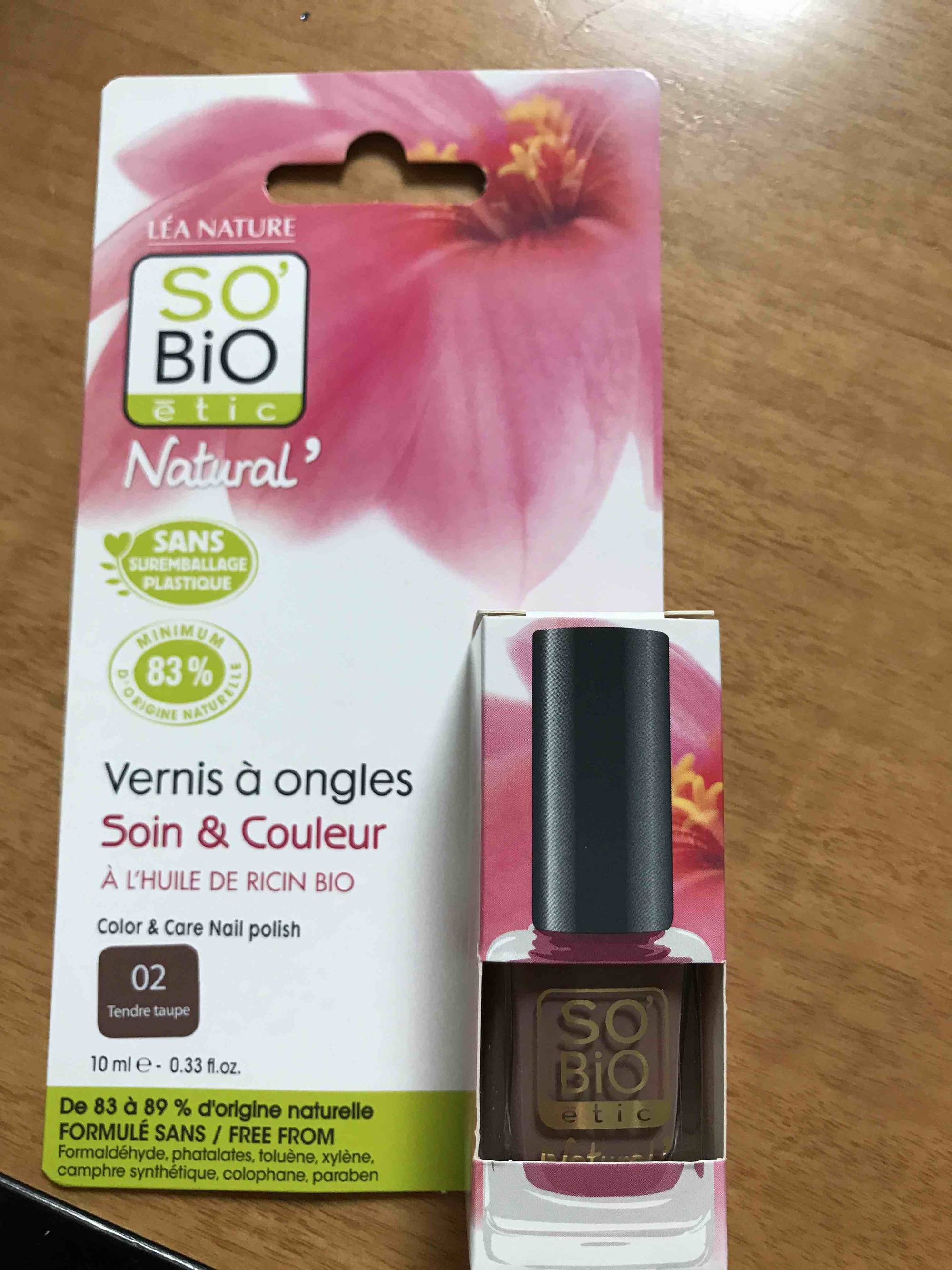 SO'BIO ÉTIC - Soin & couleur - Vernis à ongles  02 tendre taupe