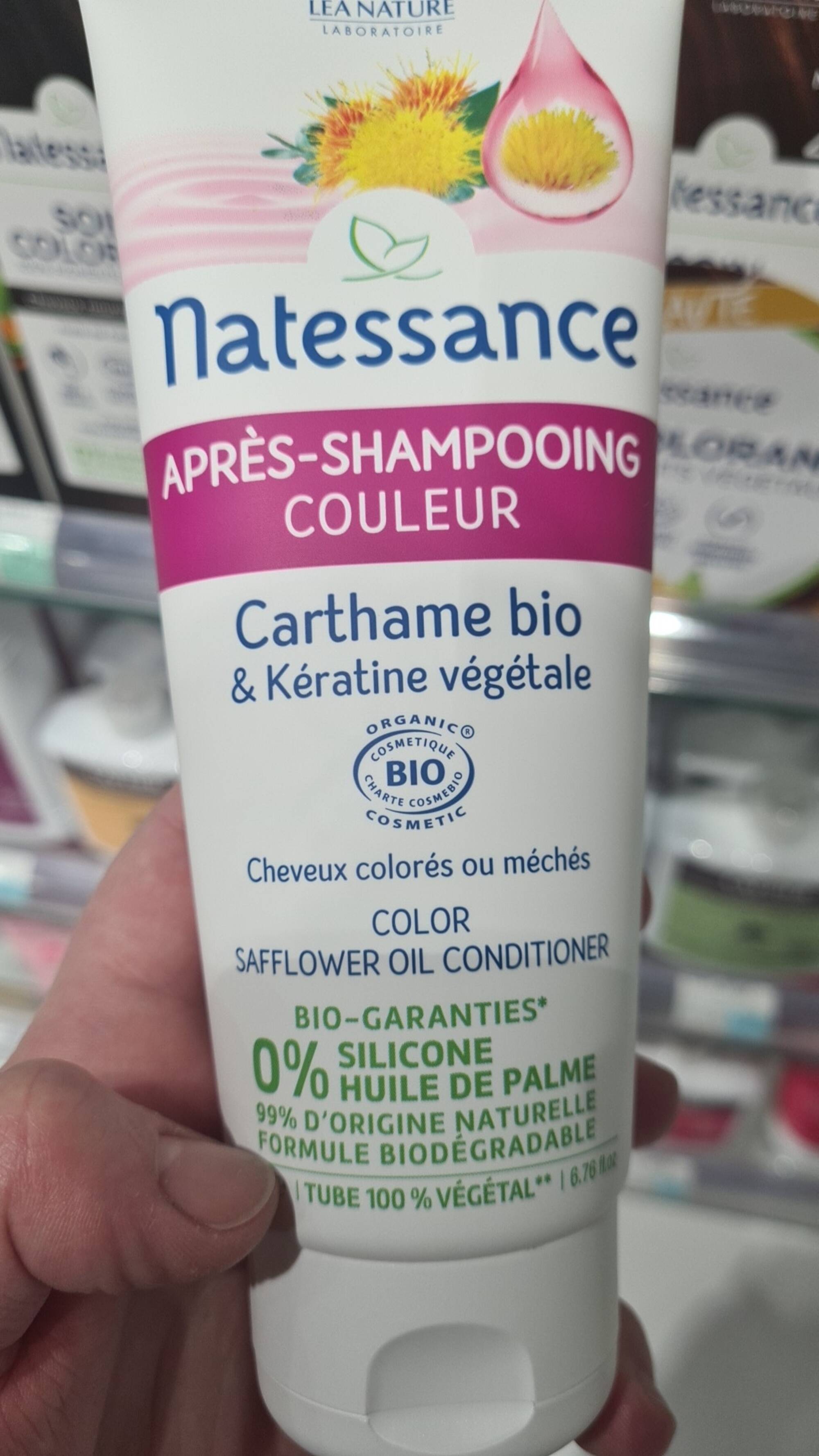 NATESSANCE - Carthame bio & Keratine végétale - Après-shampooing couleur