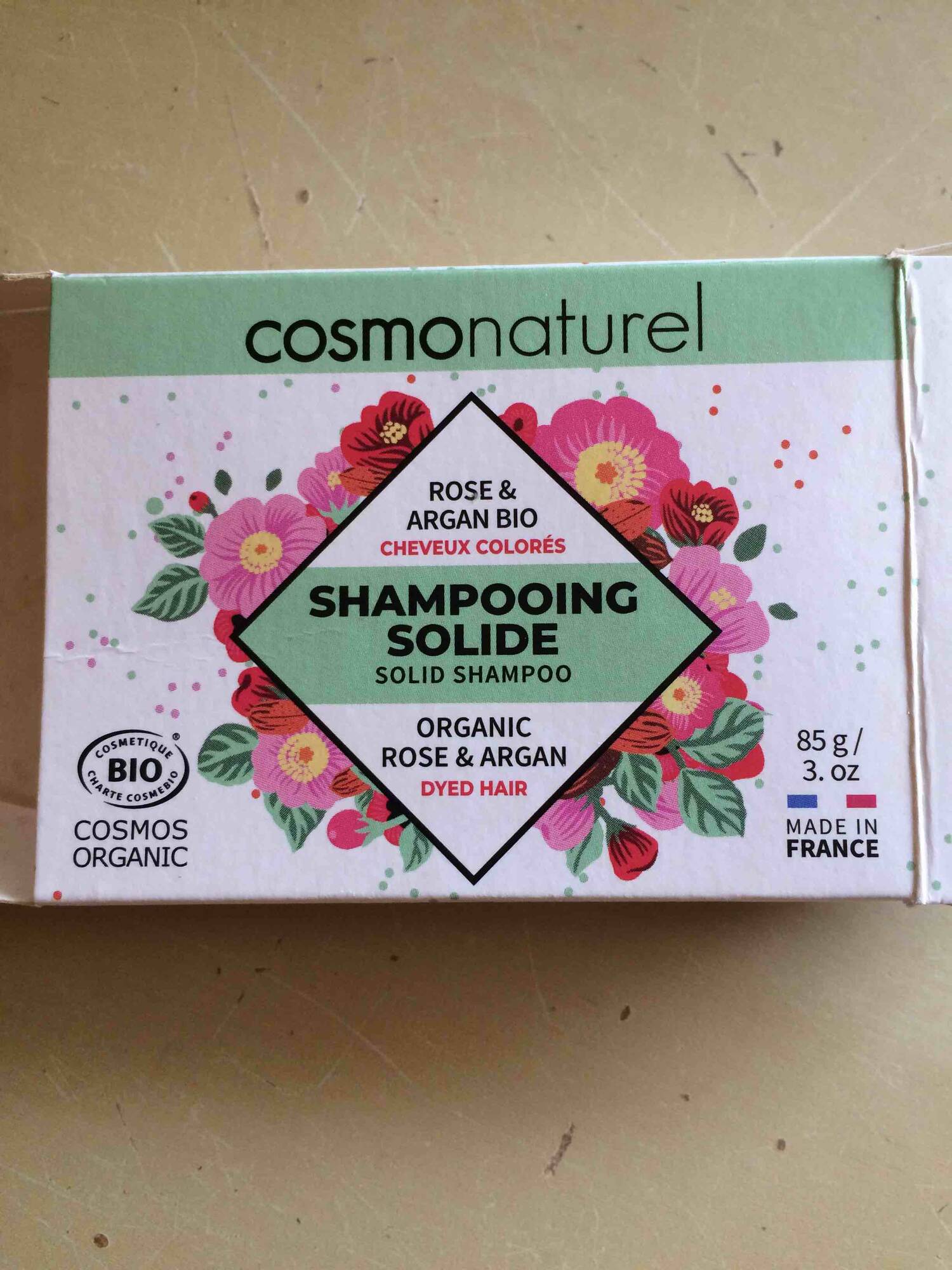 COSMO NATUREL - Rose & Argan Bio - Shampooing solide 