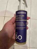 KORRES - Spray solaire ginseng & acide hyaluronique SPF 50