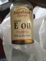 SUNSHINE NATURALS - Vitamin E oil