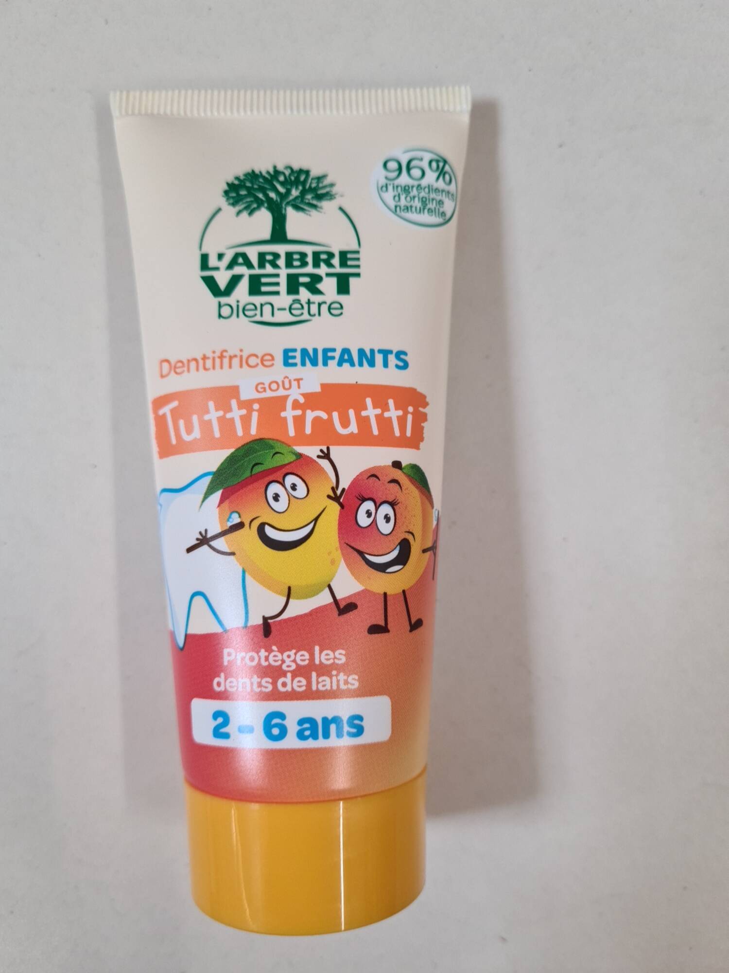 L'ARBRE VERT - Tutti frutti 2-6 ans - Dentifrice enfants