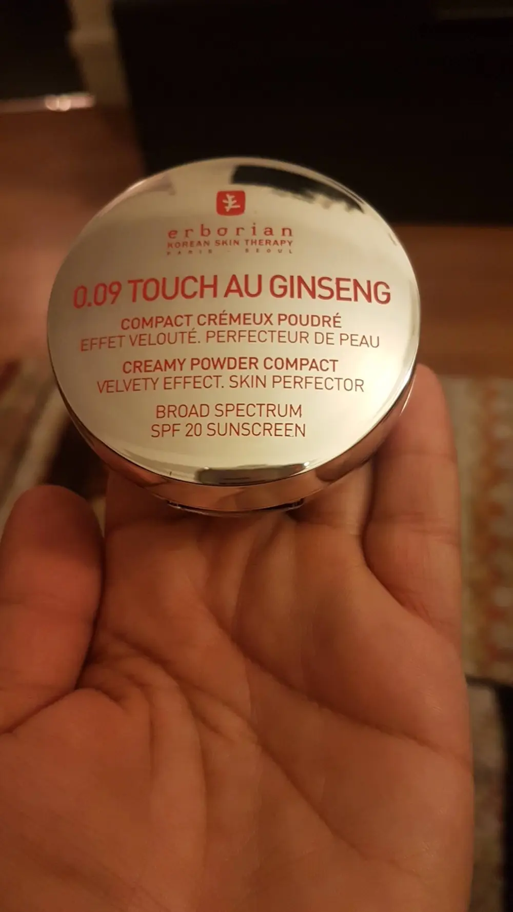 ERBORIAN - 0.09 touch au ginseng - Compact crémeux poudré SPF 20