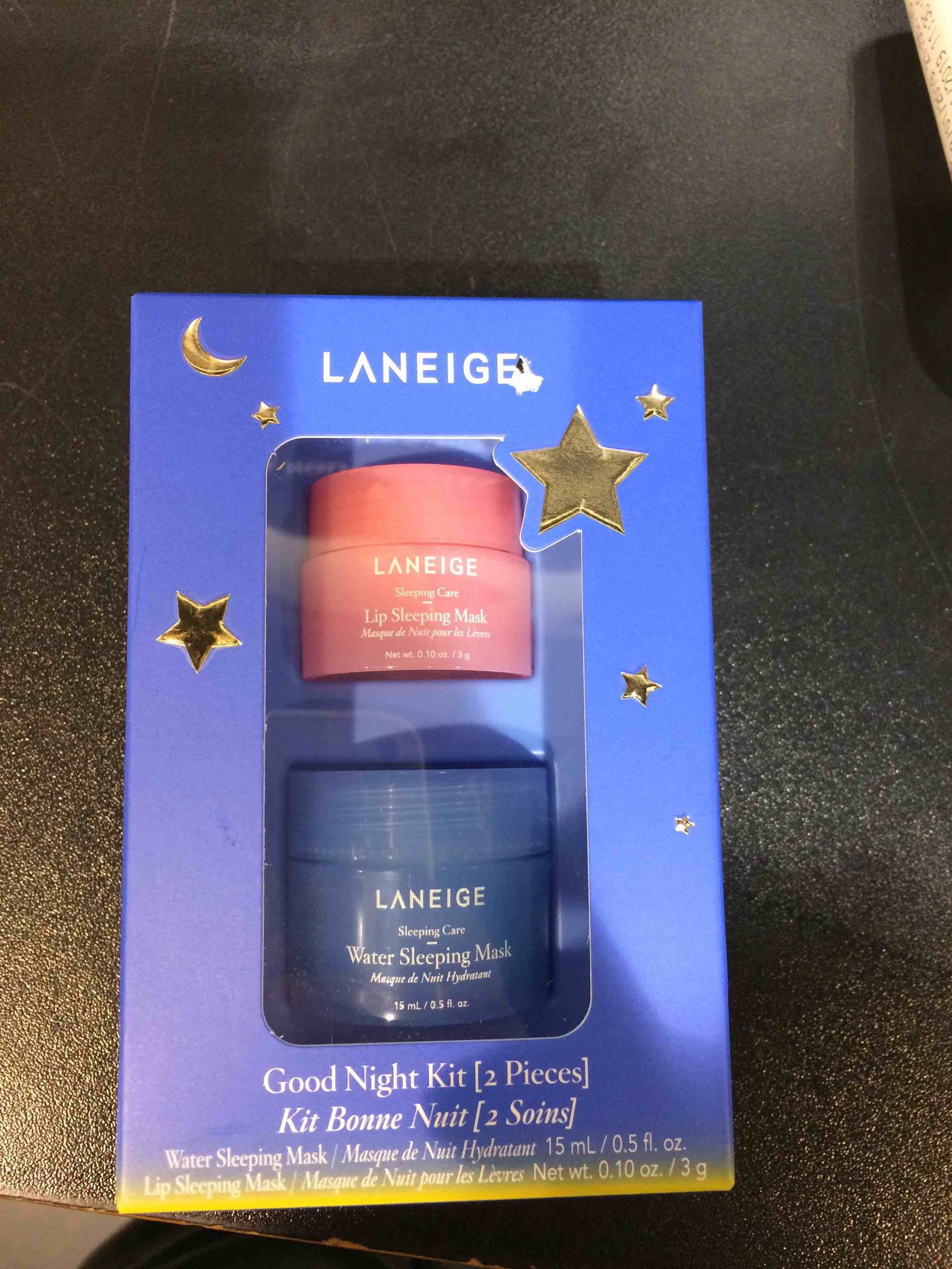 LANEIGE - Kit Bonne nuit 2 soins - Masque de nuit pour les lèvres et masque de nuit hydratant