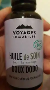 VOYAGES IMMOBILES - Huile de soin pour le massage doux dodo 