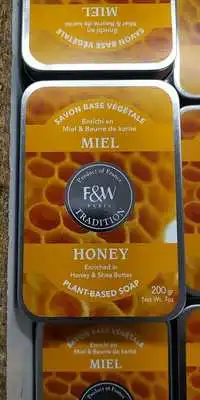 F&W - Miel - Savon base végétale