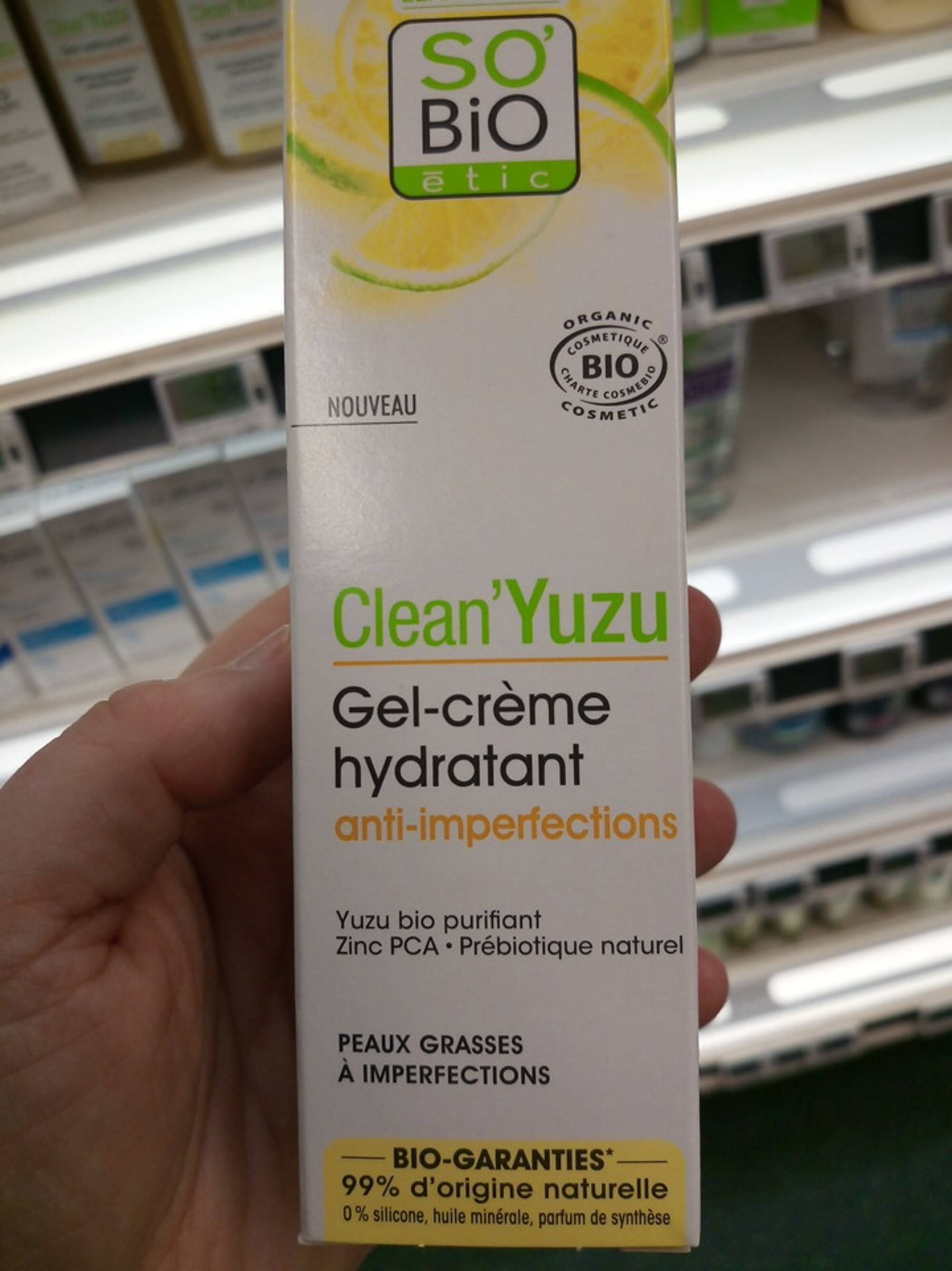 SO'BIO ÉTIC - Clean'Yuzu - Gel-crème hydrantant