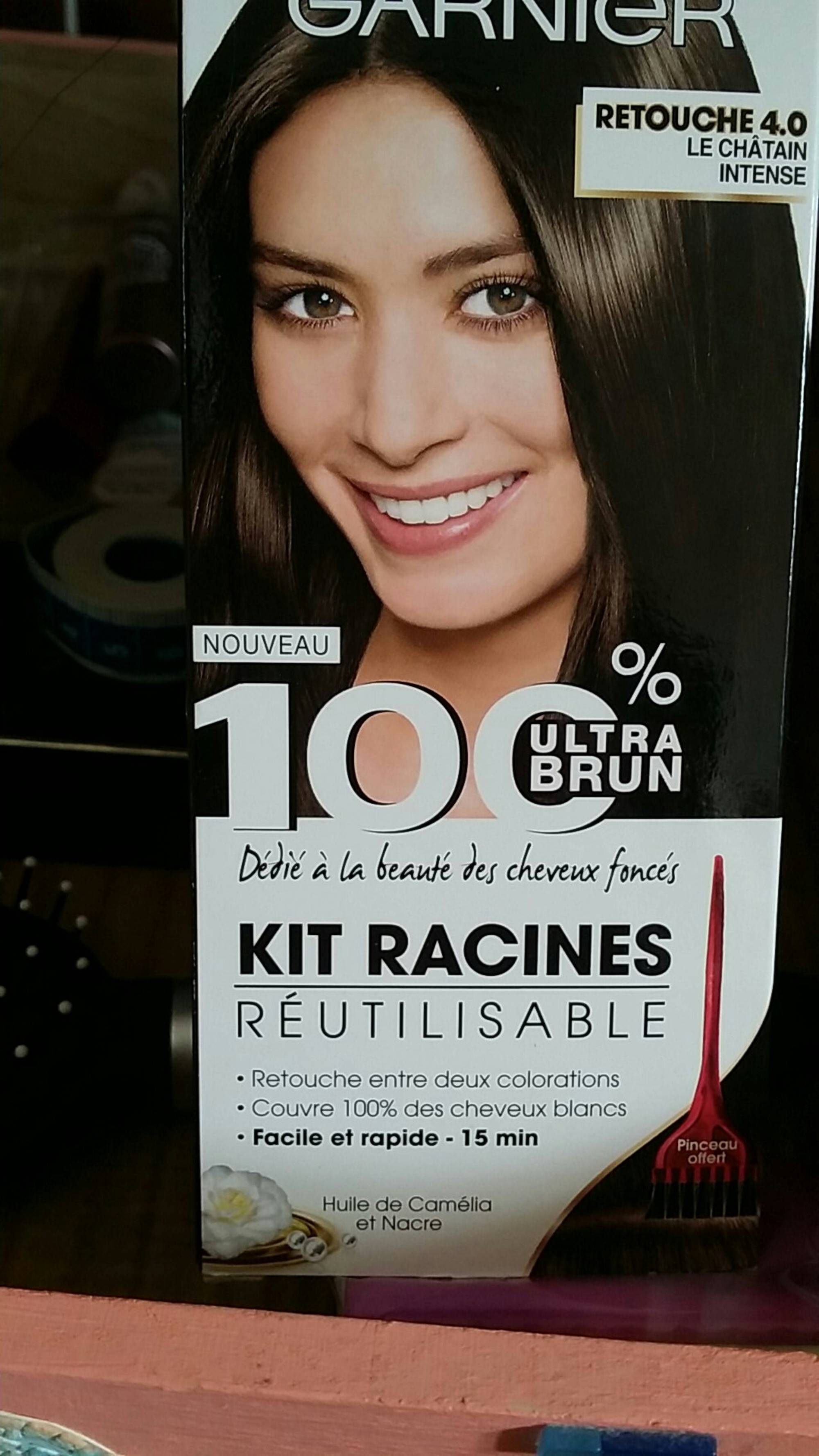 Garnier 100% Ultra Brun - Kit Racines Réutilisable Châtain Foncé
