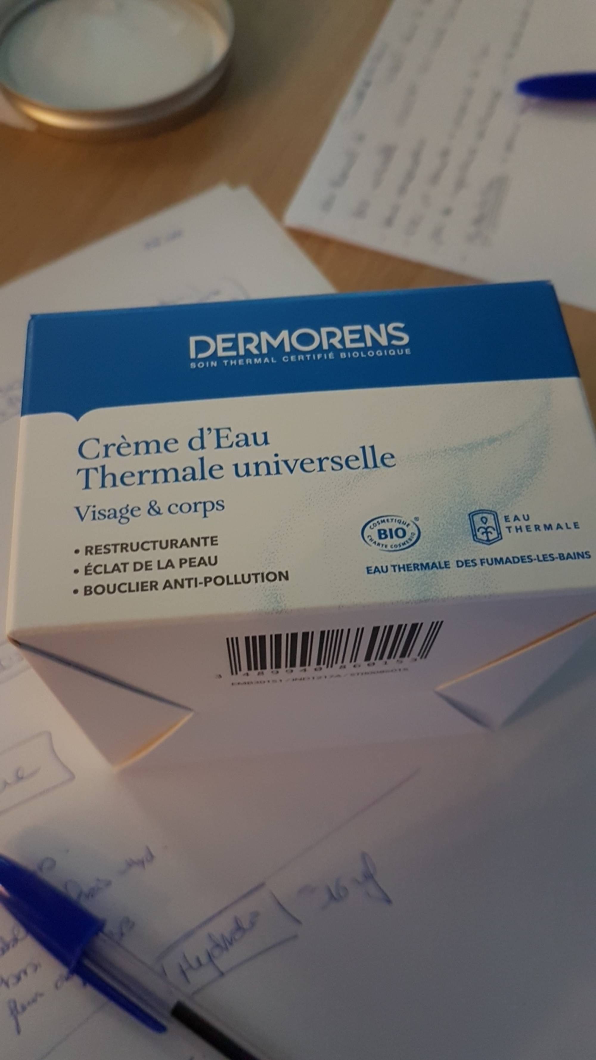 DERMORENS - Bio - Crème d'eau thermale universelle