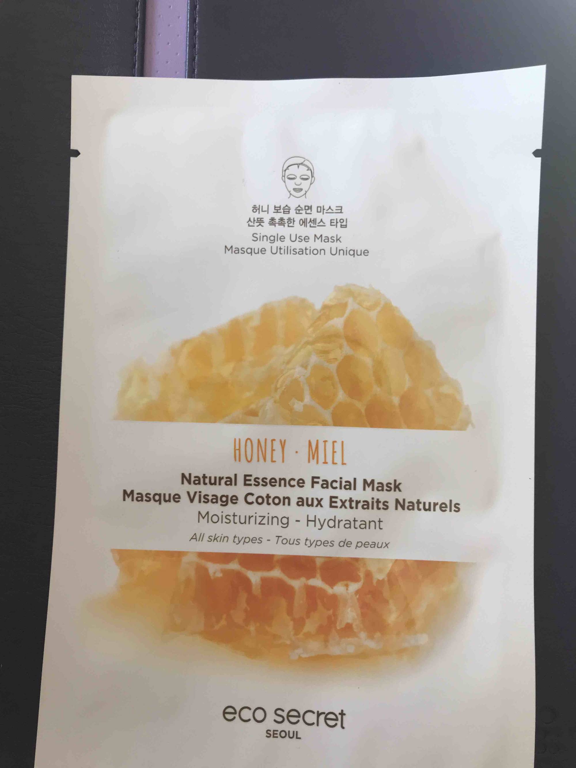 ECO SECRET SEOUL - Honey - Masque visage coton aux extraits naturels