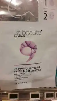 MONOPRIX - La beauté du visage - Le masque tissu cure de jeunesse