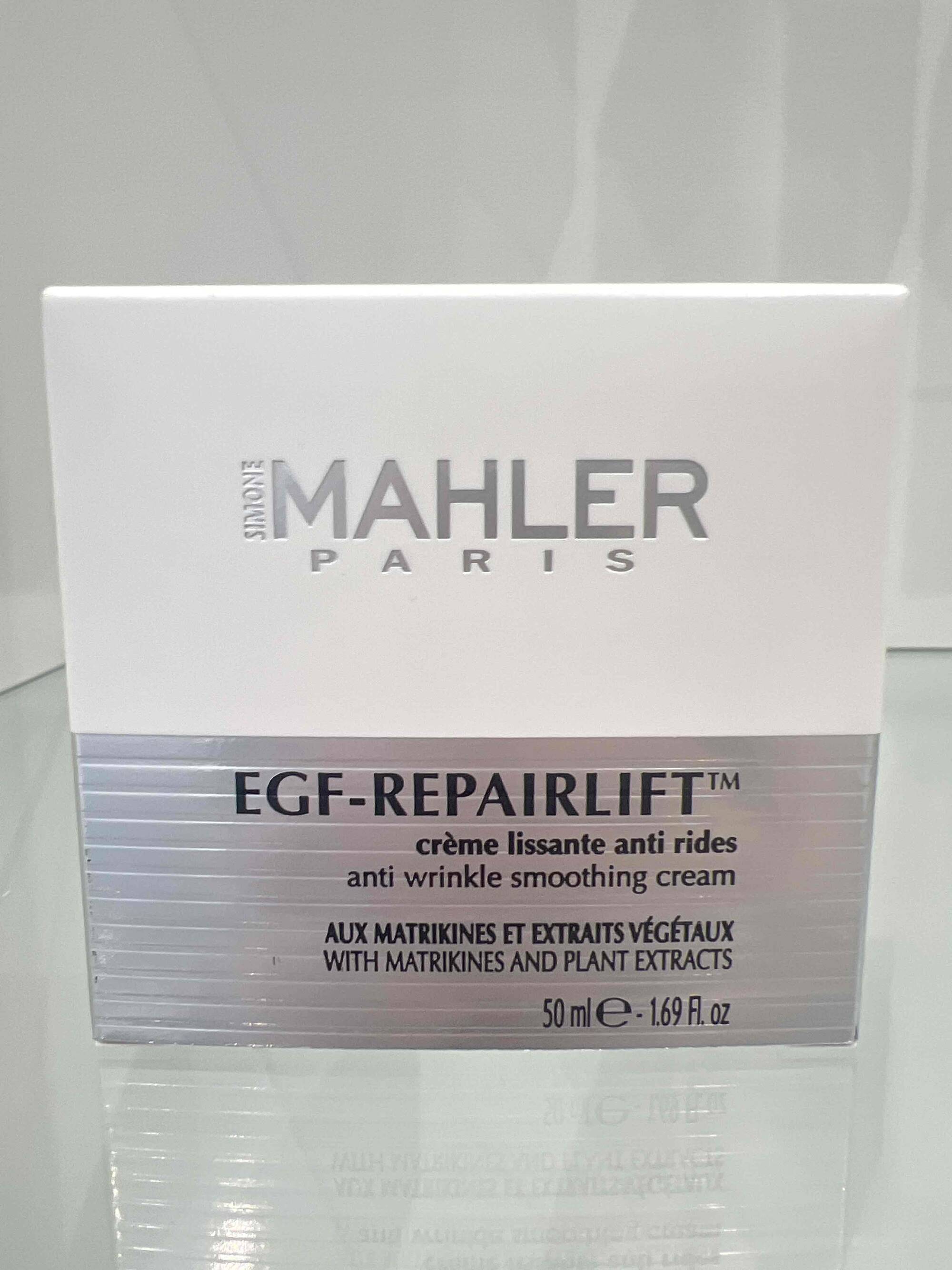 MAHLER - EGF Repairlift - Crème lissante anti rides