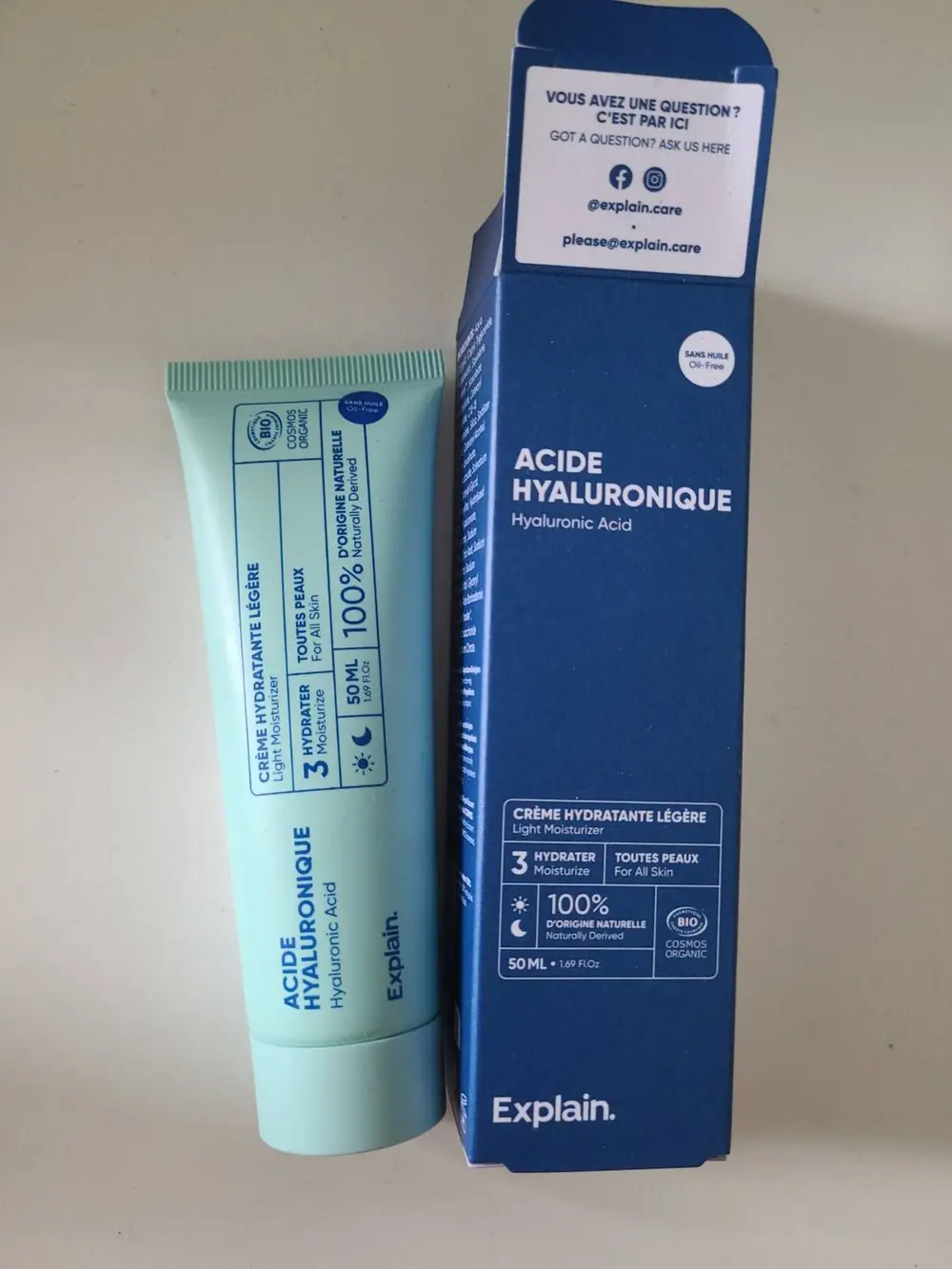 EXPLAIN - Acide hyaluronique - Crème hydratante légère 