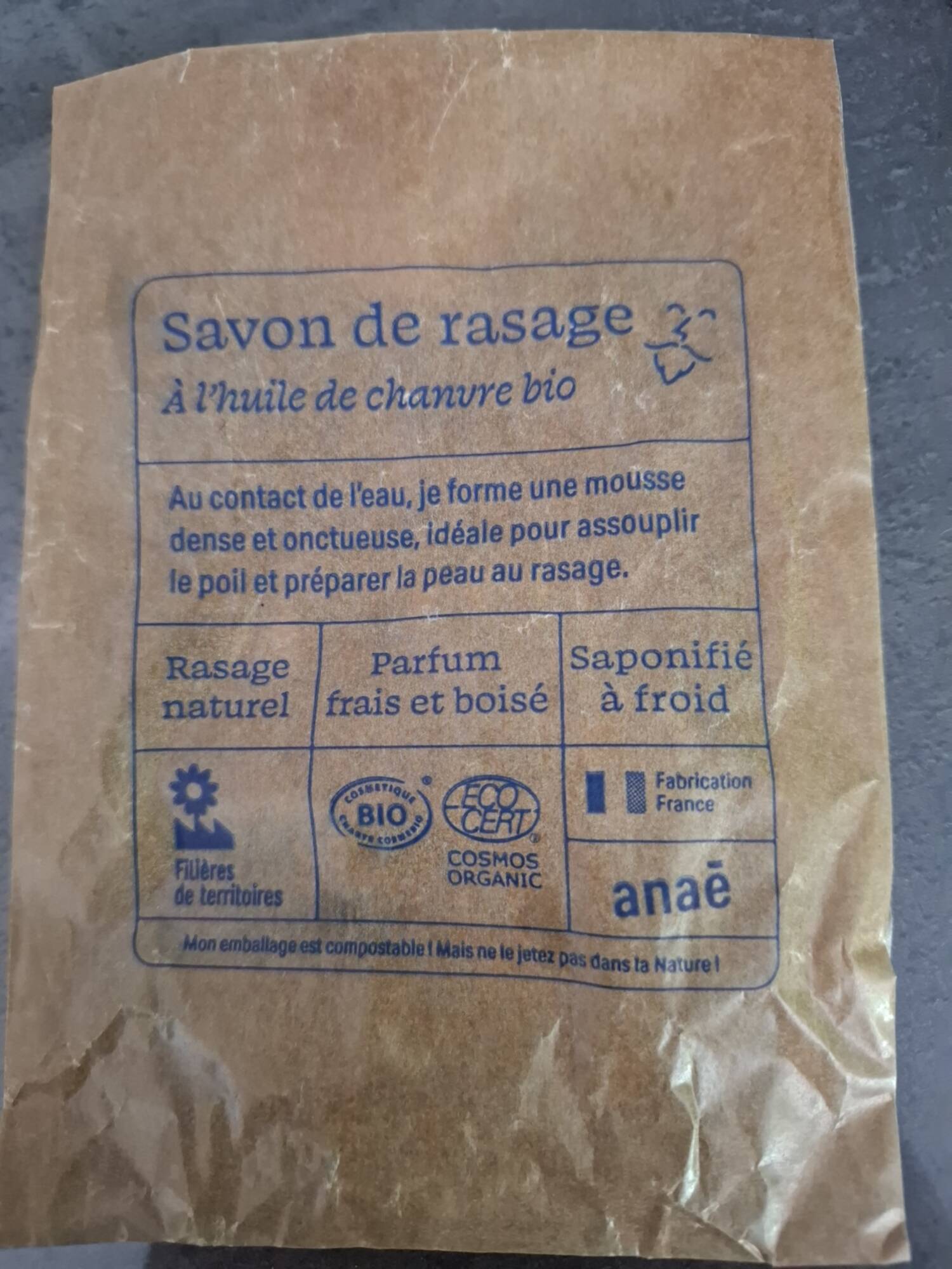 ANAÉ - Savon de rasage à l’huile de chanvre bio