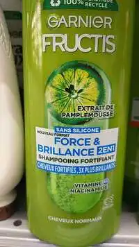 GARNIER - Fructis force & brillance - Shampooing fortifiant 2 en 1
