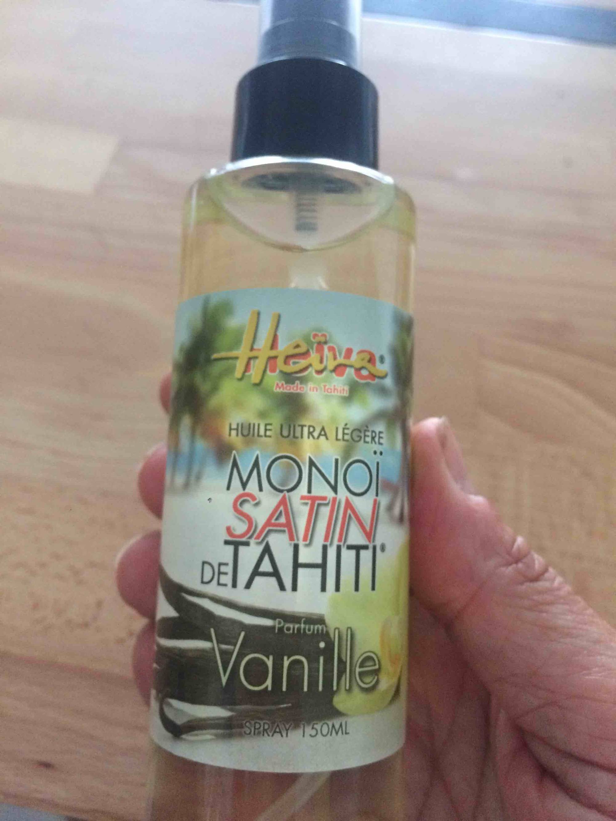 HEÏVA - Monoï satin de tahiti - Huile ultra légère parfum vanille