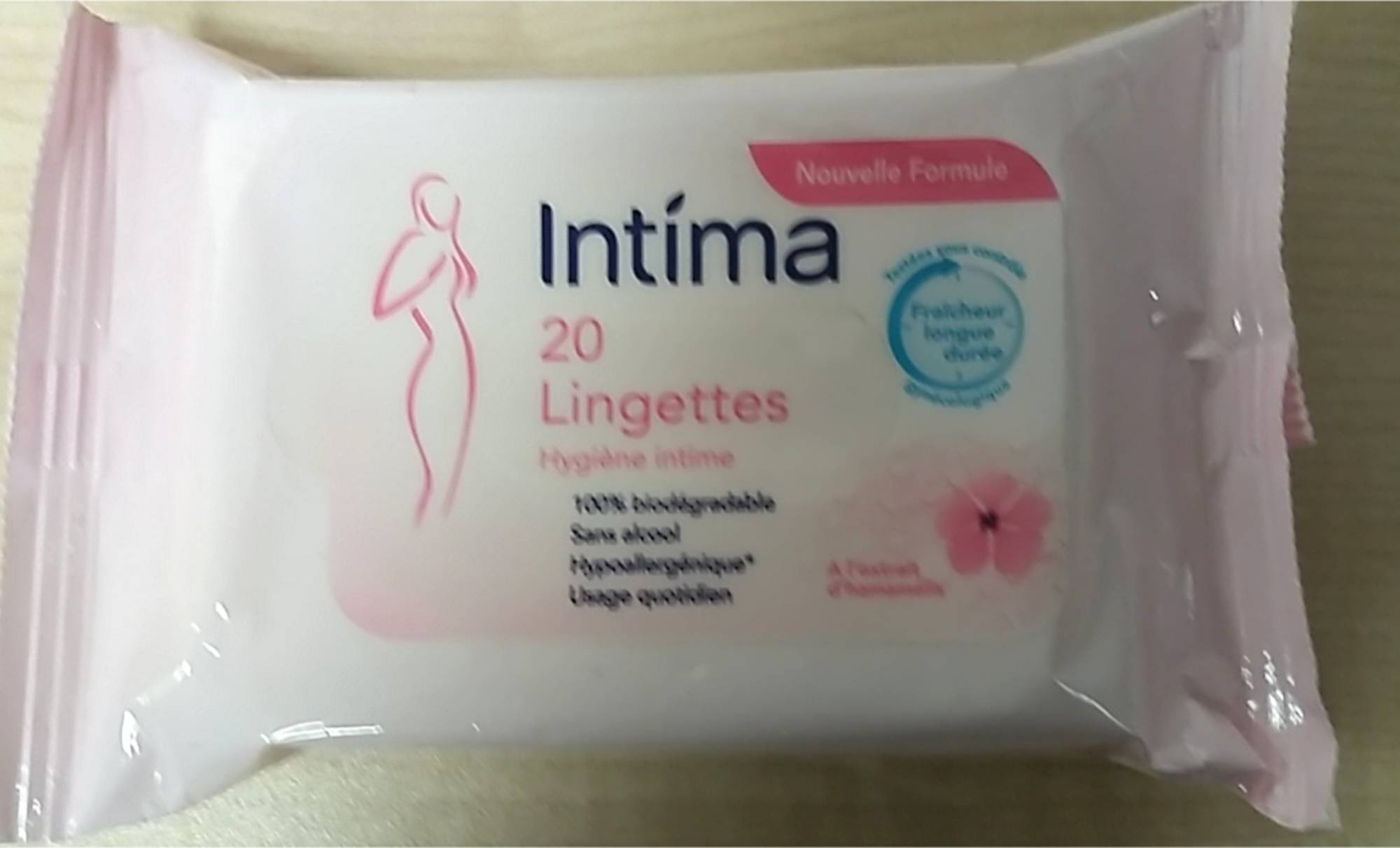INTIMA Lingettes hygiène intime fraîcheur longue durée à l'extrait  d'hamamélis 20 lingettes pas cher 
